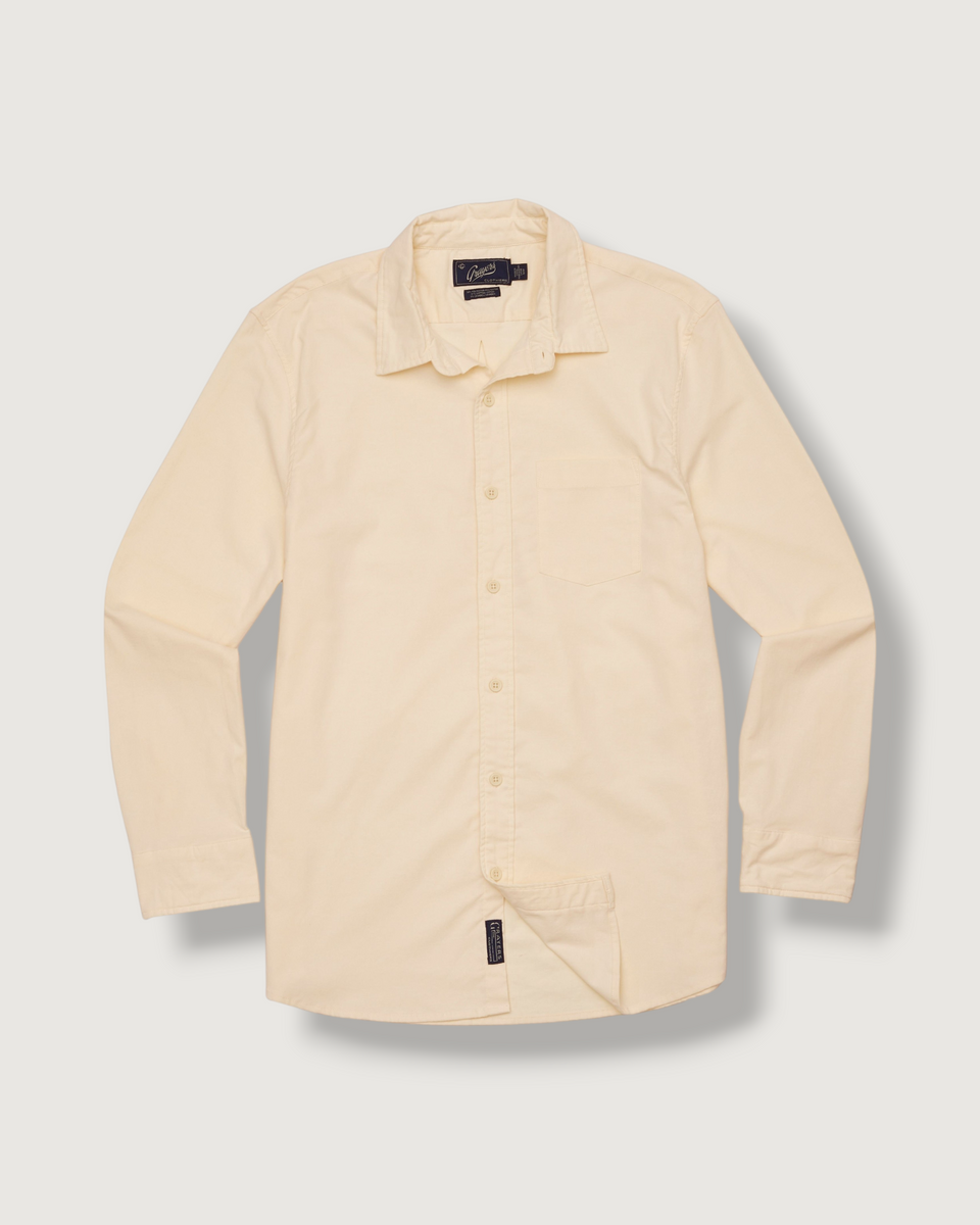 cream dress shirts for men Grayers Charles Stretch Oxford Shirt