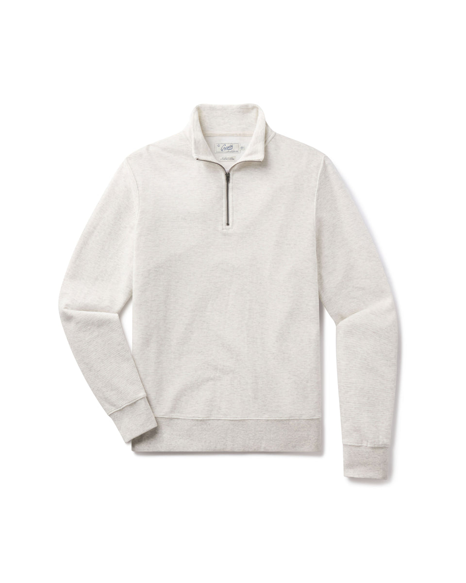 SIDE ZIP HALF MOCKNECK ホワイト　Lサイズ New Windsor Double Cloth 1/4 Zip Mock - Oatmeal Heather – Grayers