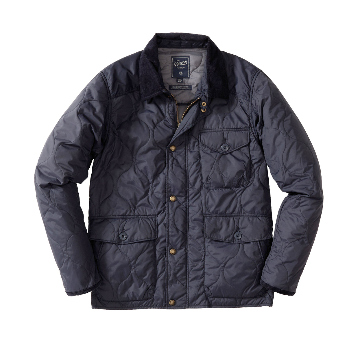 QUILTED JACKET WITH POCKETS - Grey