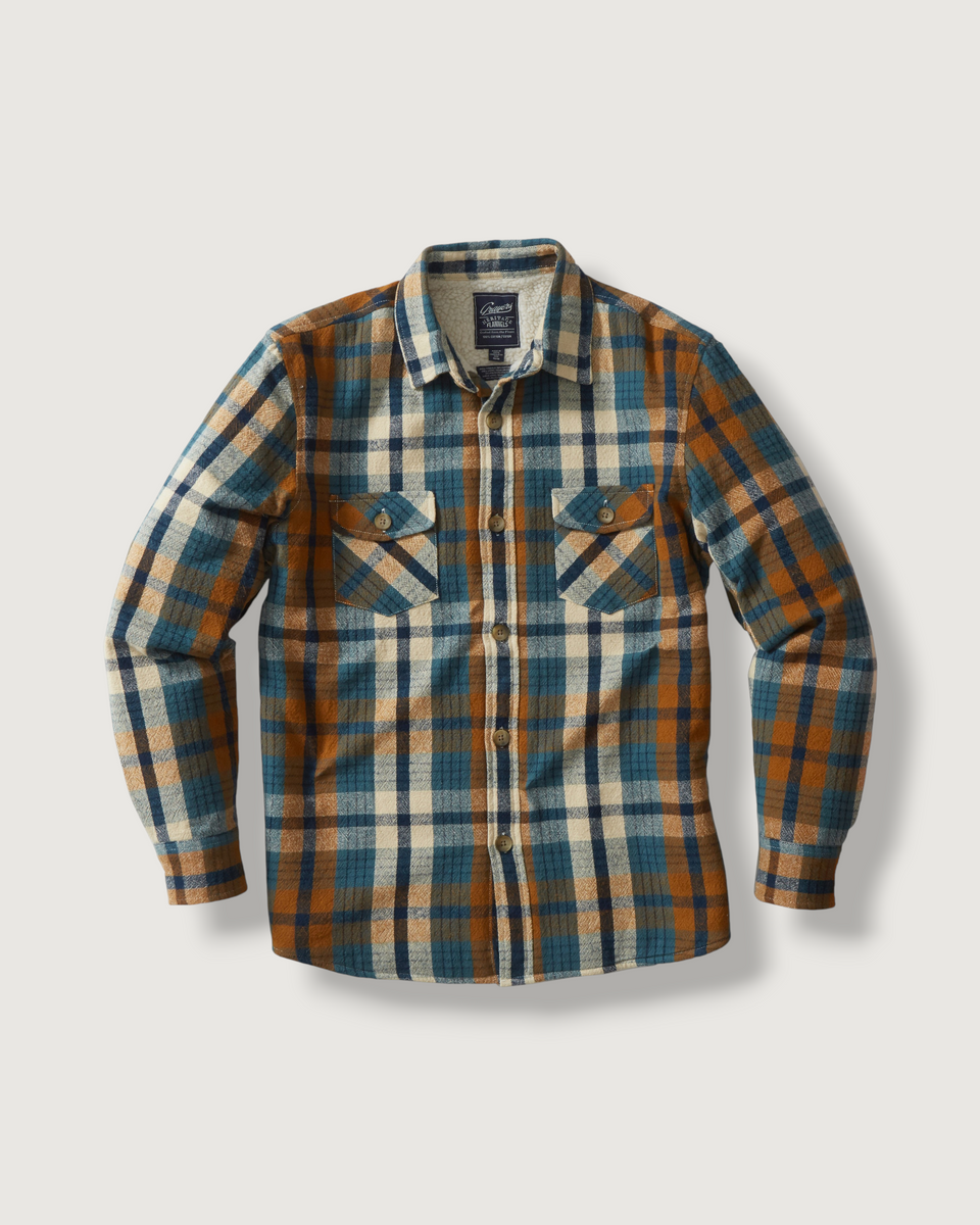 Edmund Sherpa Lined Shirt Jacket - Blue Biscuit – Grayers