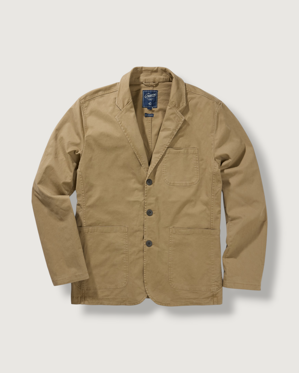 Thompson Flex Stretch Blazer - Khaki – Grayers