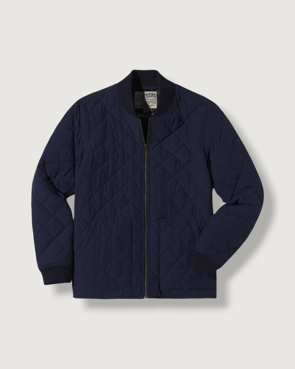 Andes Diamond Quilted Bomber - Navy – Grayers