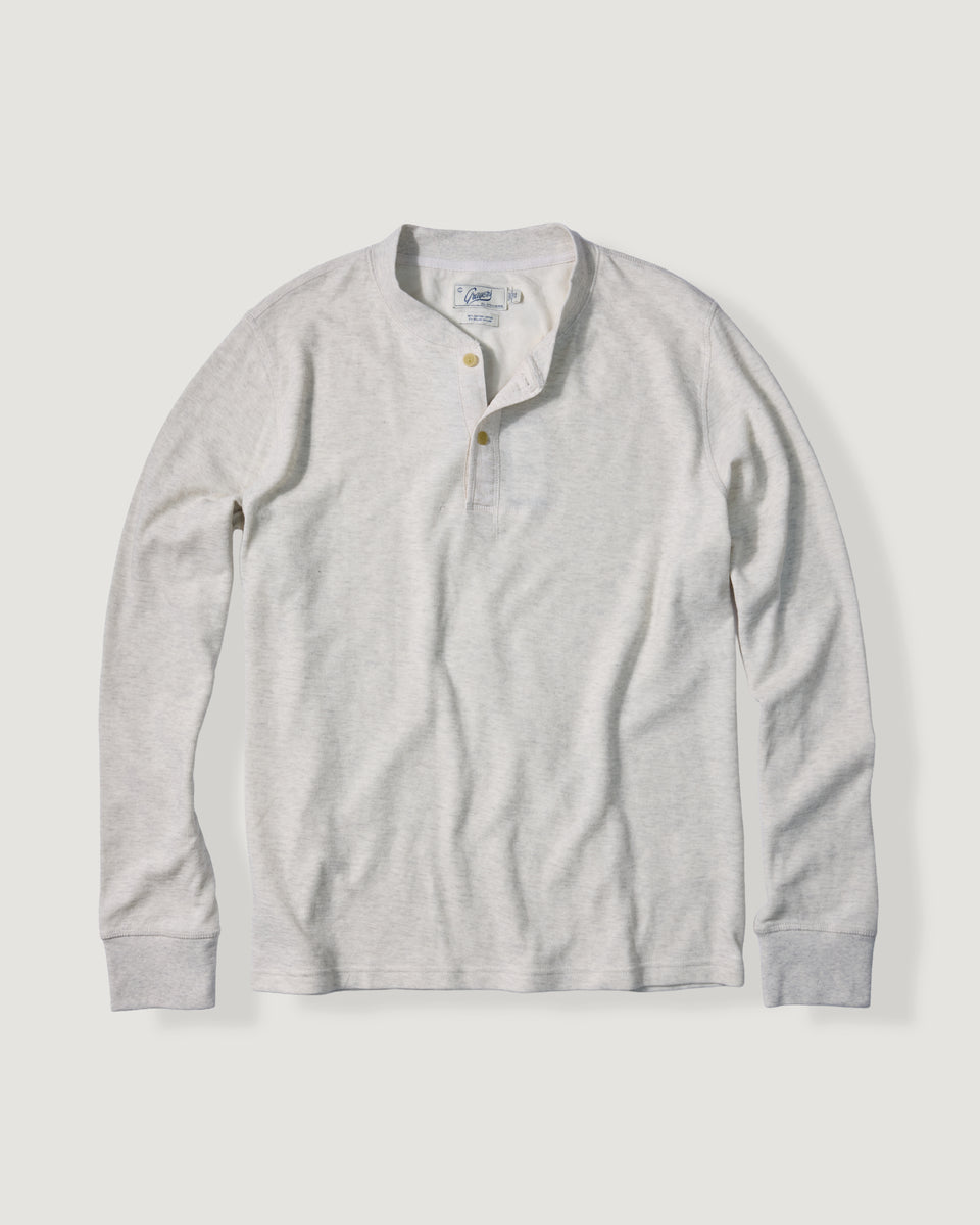 New Windsor Double Cloth Henley - Oatmeal Heather – Grayers