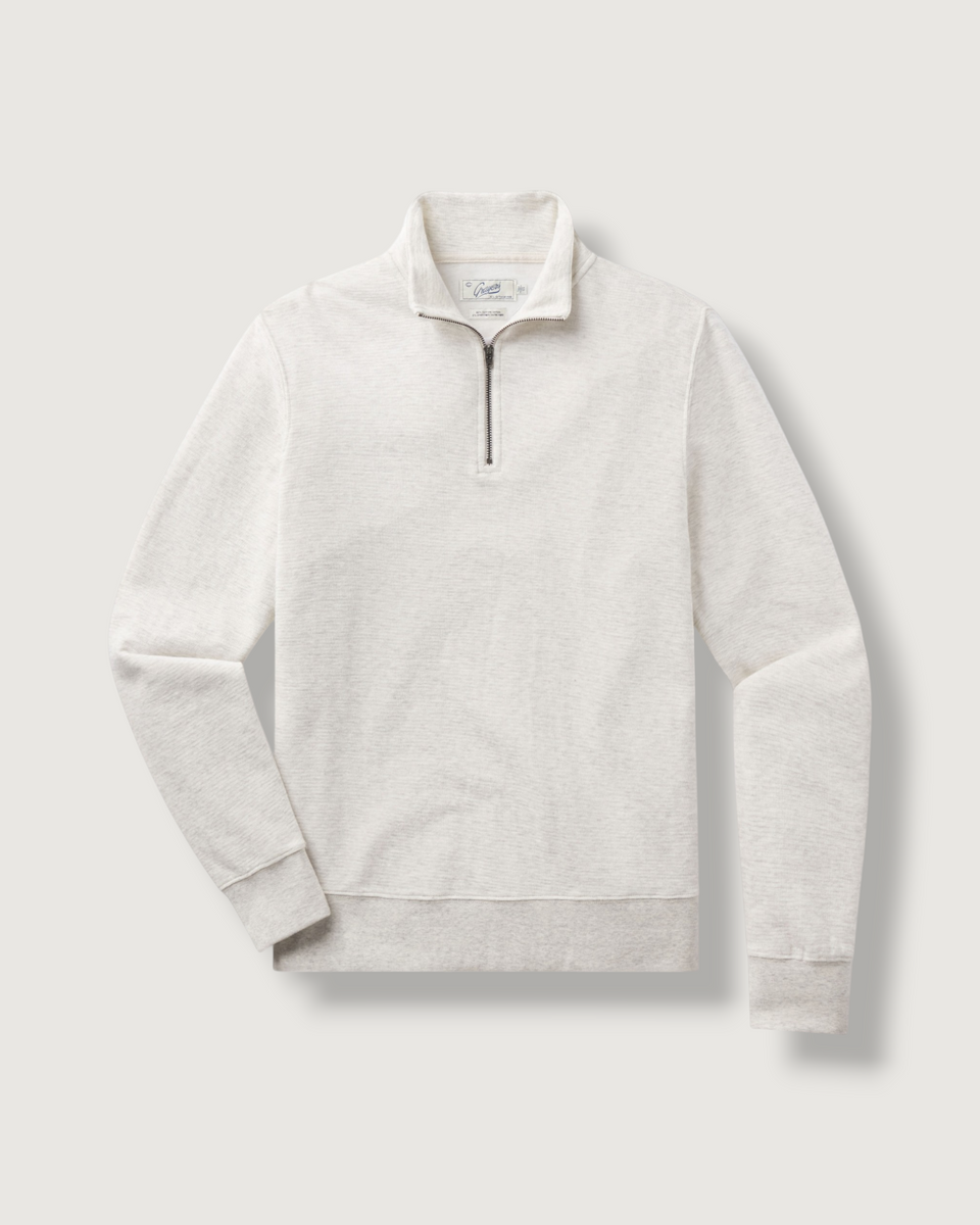 New Windsor Double Cloth 1/4 Zip Mock - Oatmeal Heather – Grayers