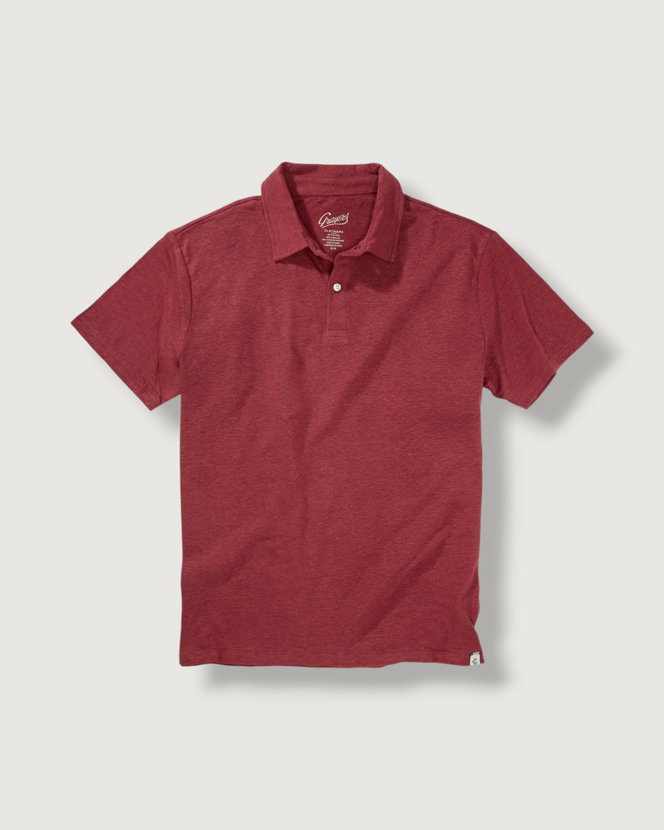 Positano Linen Blend Polo - Red Apple – Grayers