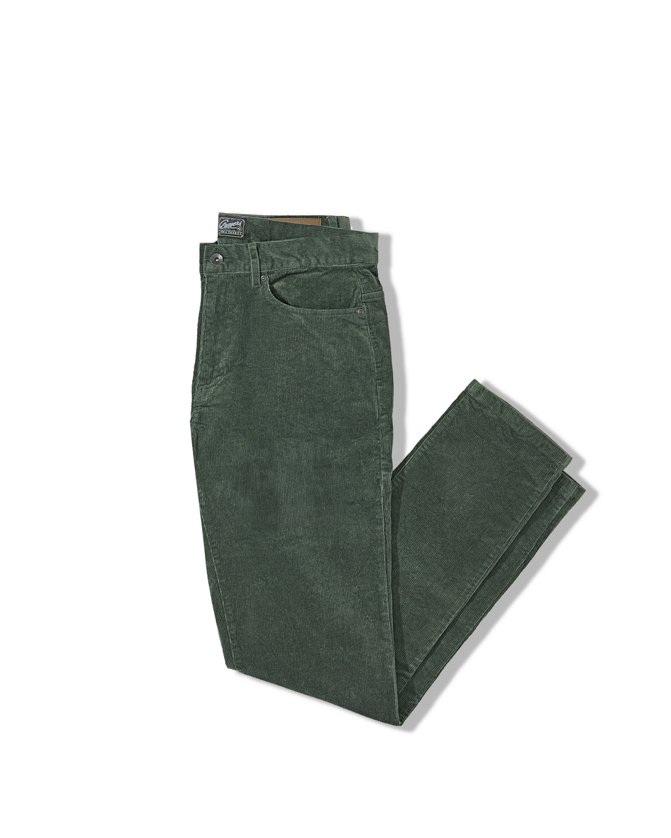 Burlington 5 Pocket Stretch Corduroy - Dusty Olive – Grayers