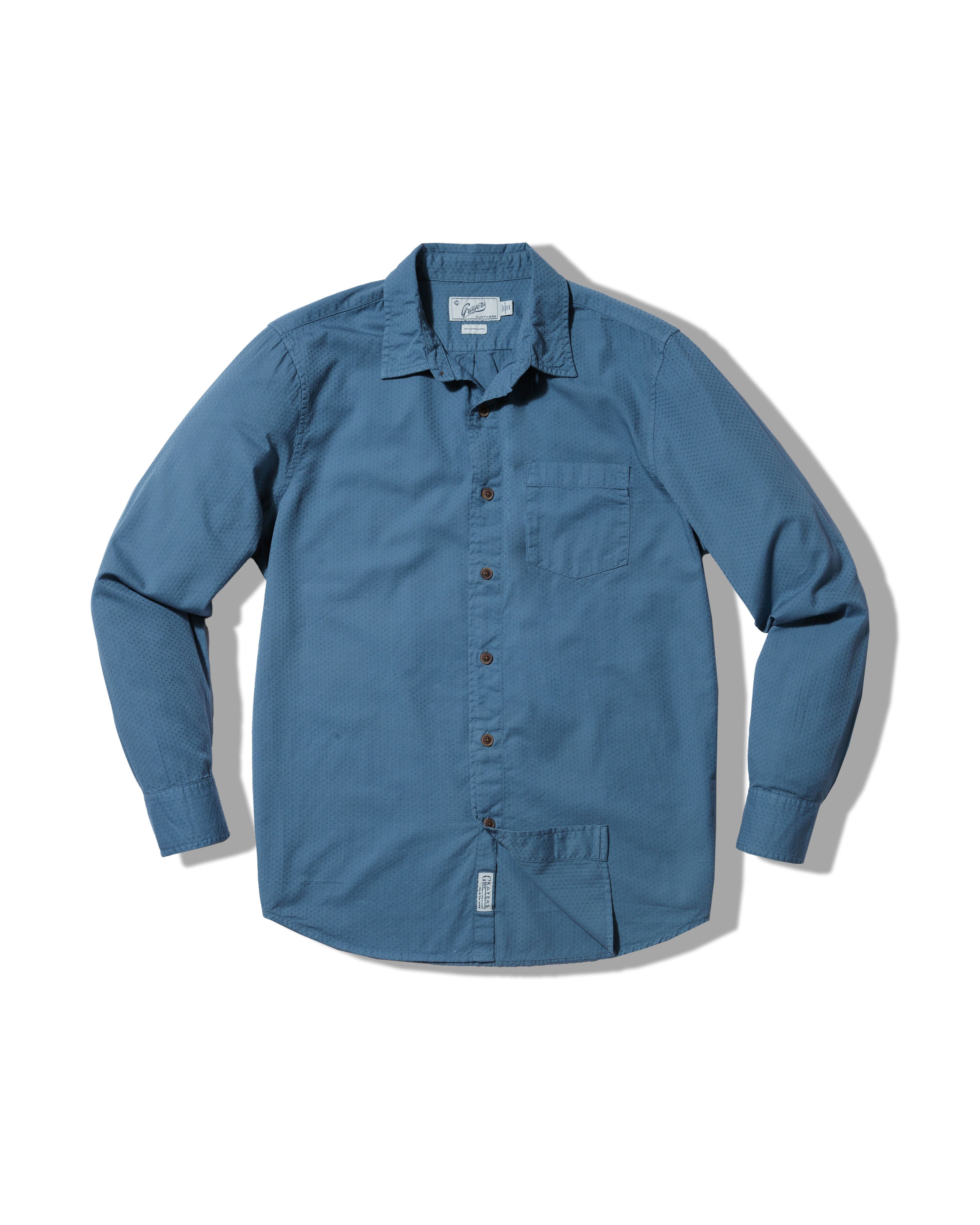 dobby weave dress shirt Dobby Printed Cotton Dress Shirt