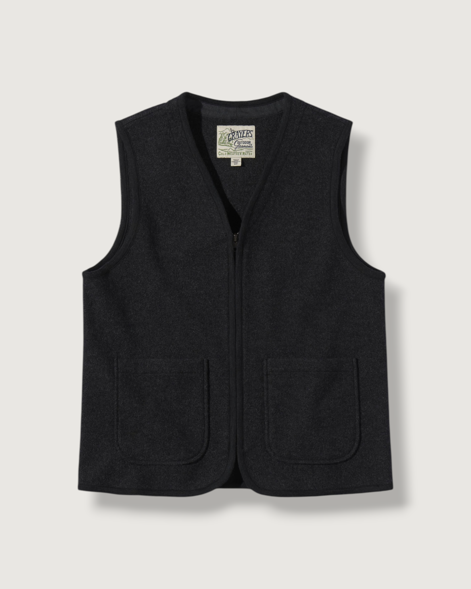 Burnham Boiled Wool Zip Up Vest - Charcoal – Grayers Burnham Boiled Wool Zip Up Vest - Charcoal – Grayers