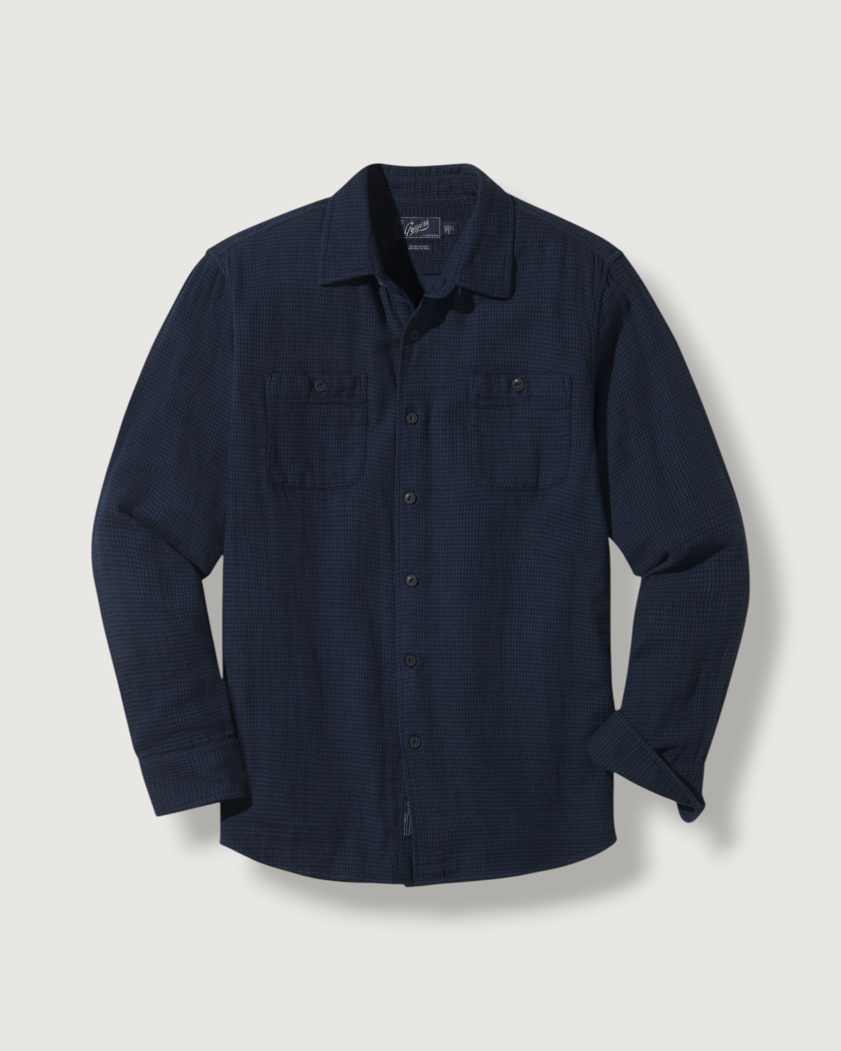 Houndstooth Double Cloth Workshirt - Sky Captain Navy – Grayers