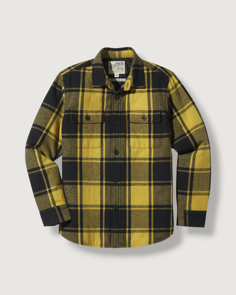 Retro Wool Padded Shirt Jacket - Mustard Black – Grayers