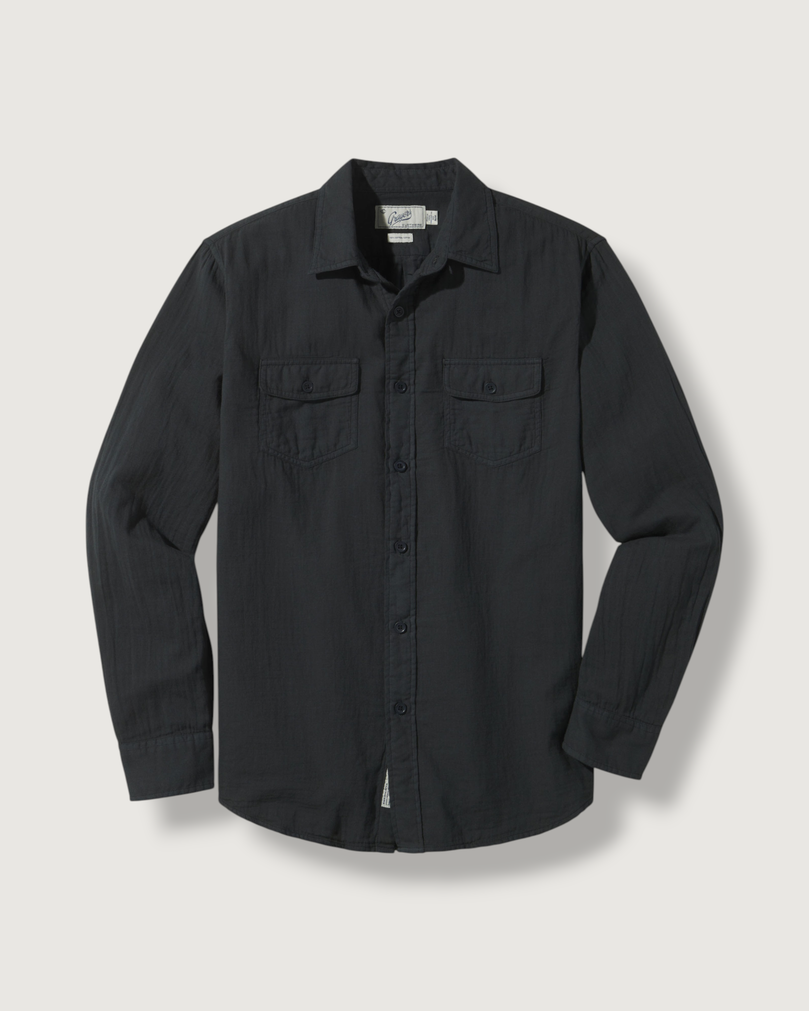 Brando Lightweight Double Cloth Shirt - Washed Black Grayers Brando Lightweight Double Cloth Shirt - Washed Black Grayers