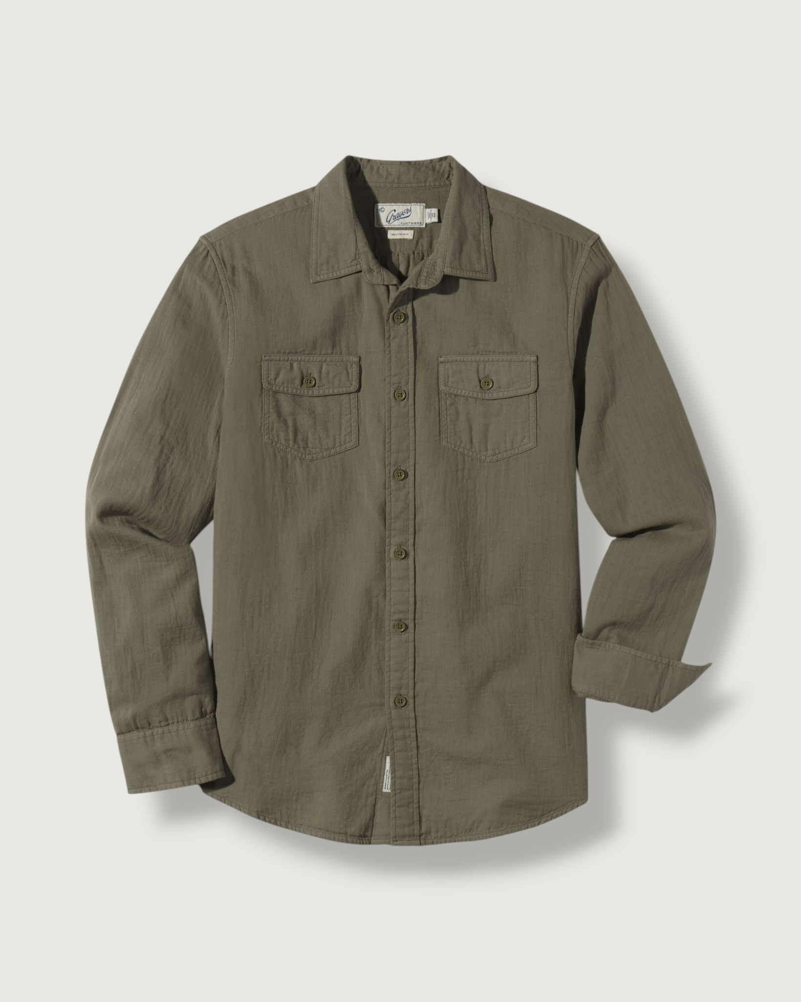 Grayers Brando Lightweight Double Cloth Shirt - Military Olive Grayers Brando Lightweight Double Cloth Shirt - Military Olive