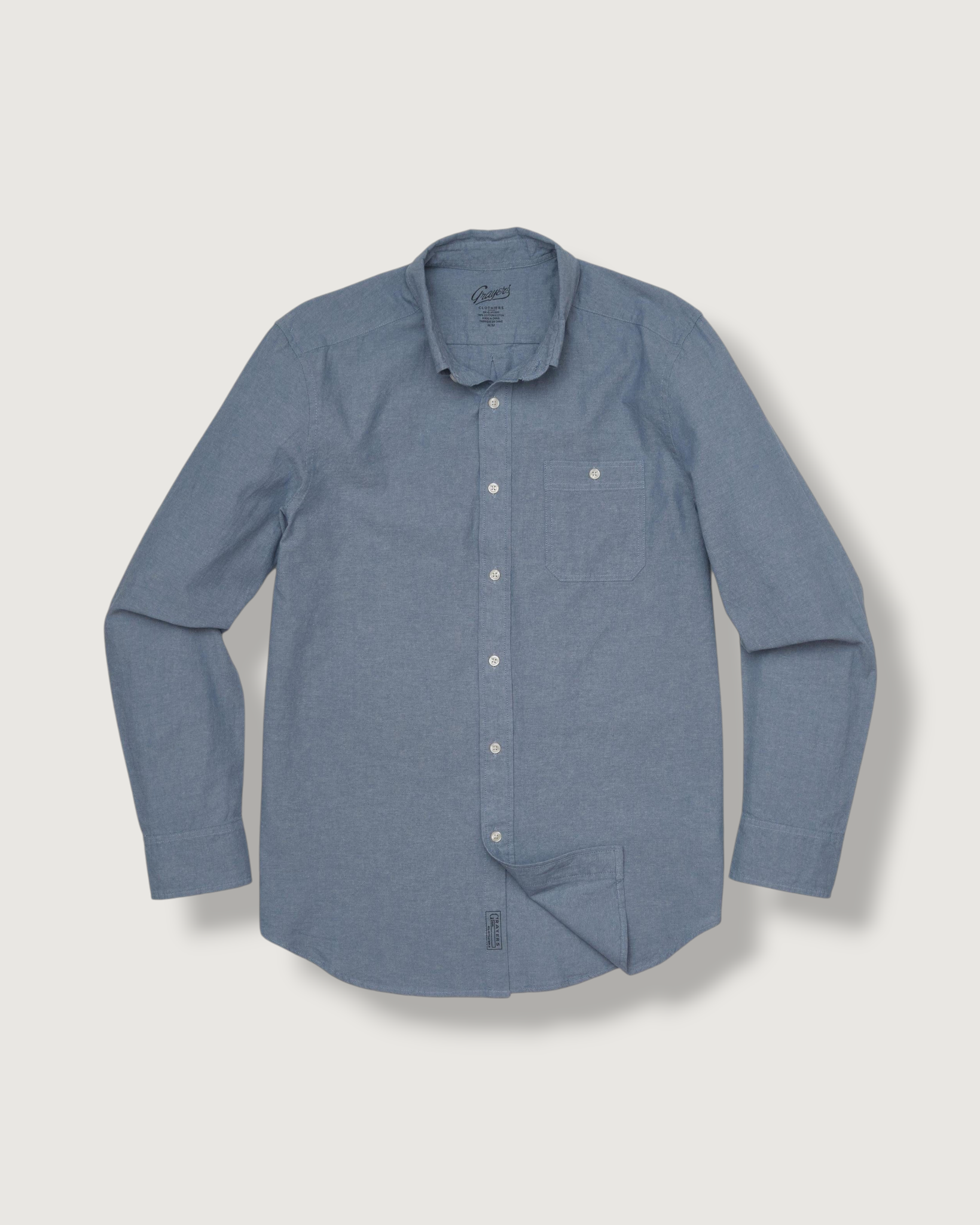 grey chambray dress shirt Port Authority W380 Slub Chambray Shirt