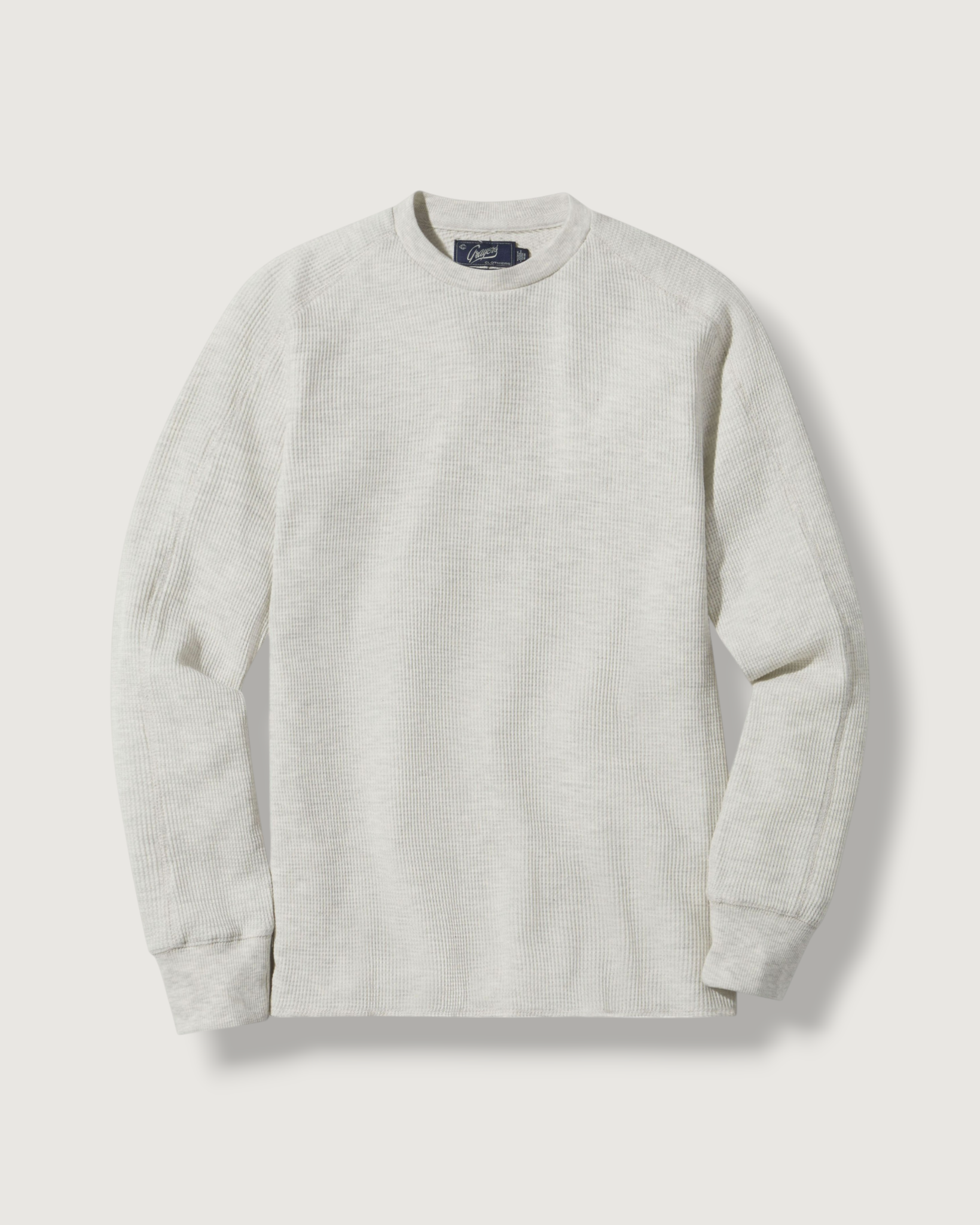 New Spencer Waffle Crew - Oatmeal Heather – Grayers