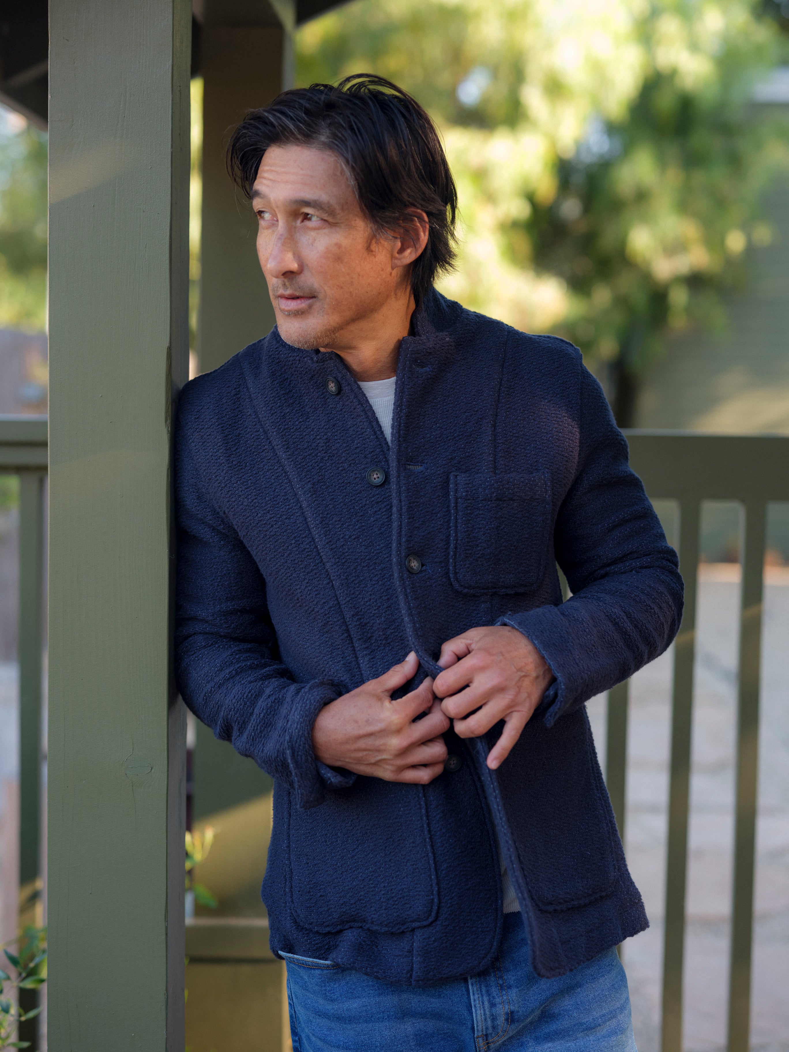 Rope Weave Artisanal Jacket - Navy – Grayers