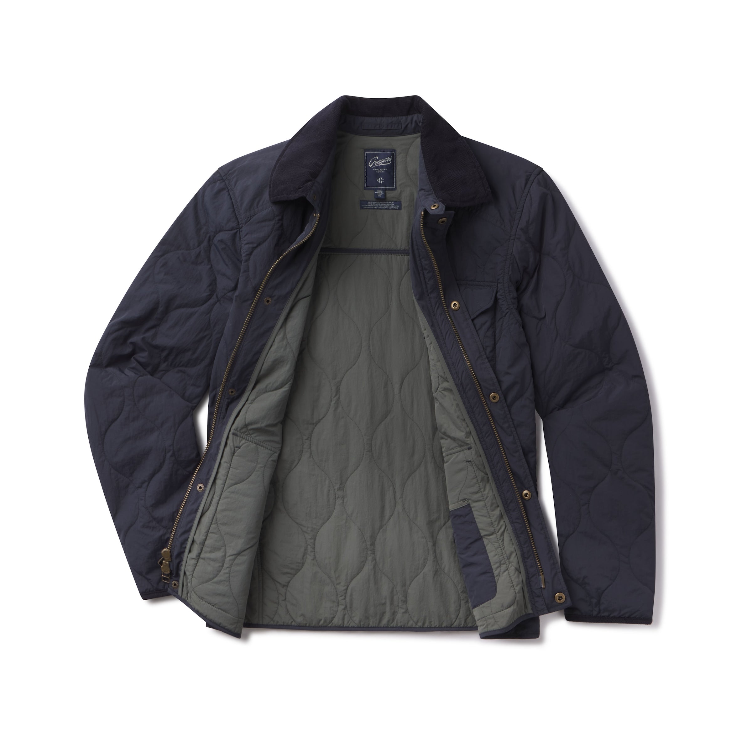 Andrew Lightweight Quilted Jacket Navy – Grayers - Main Image