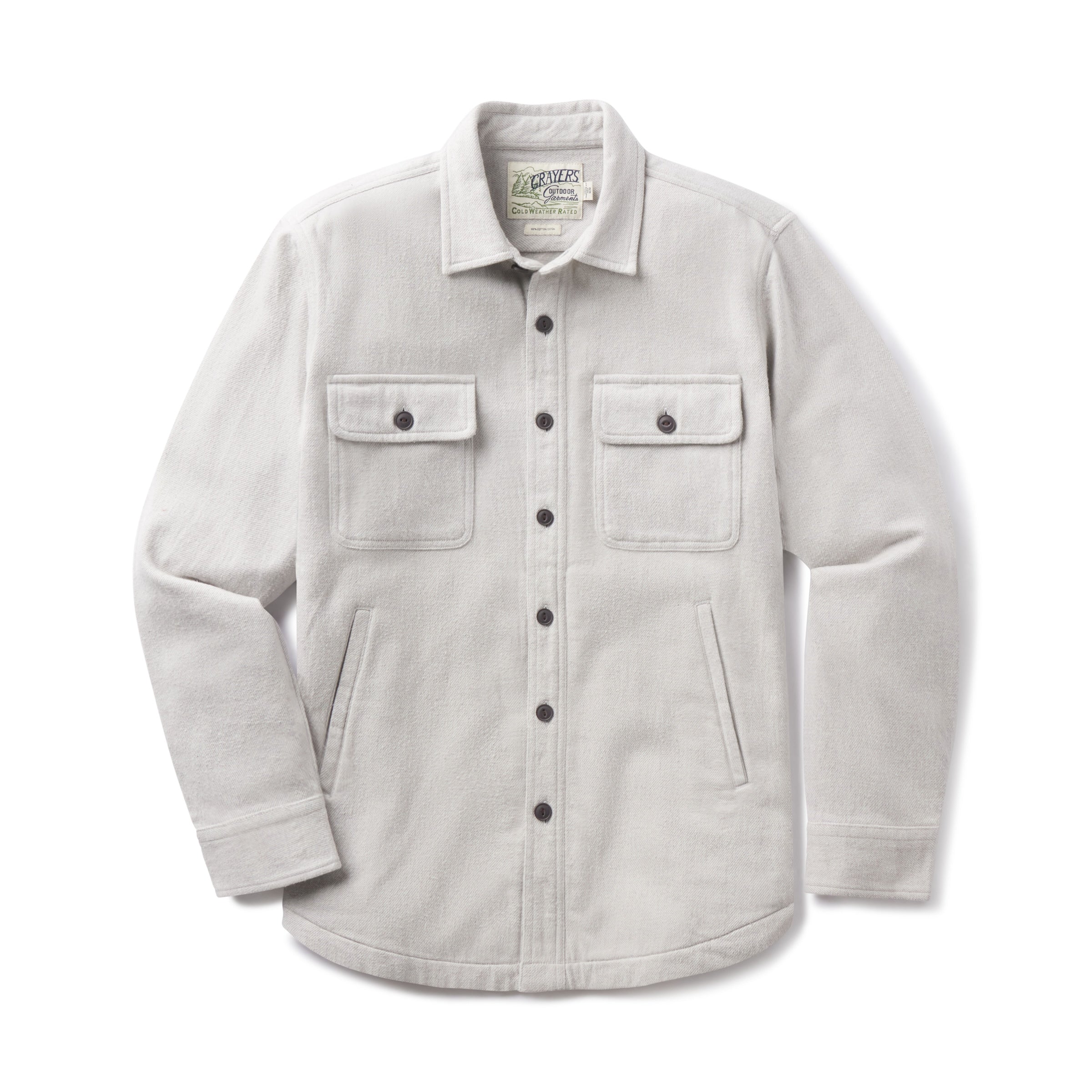 Flannel Twill Shirt Jacket Glacier Gray – Grayers