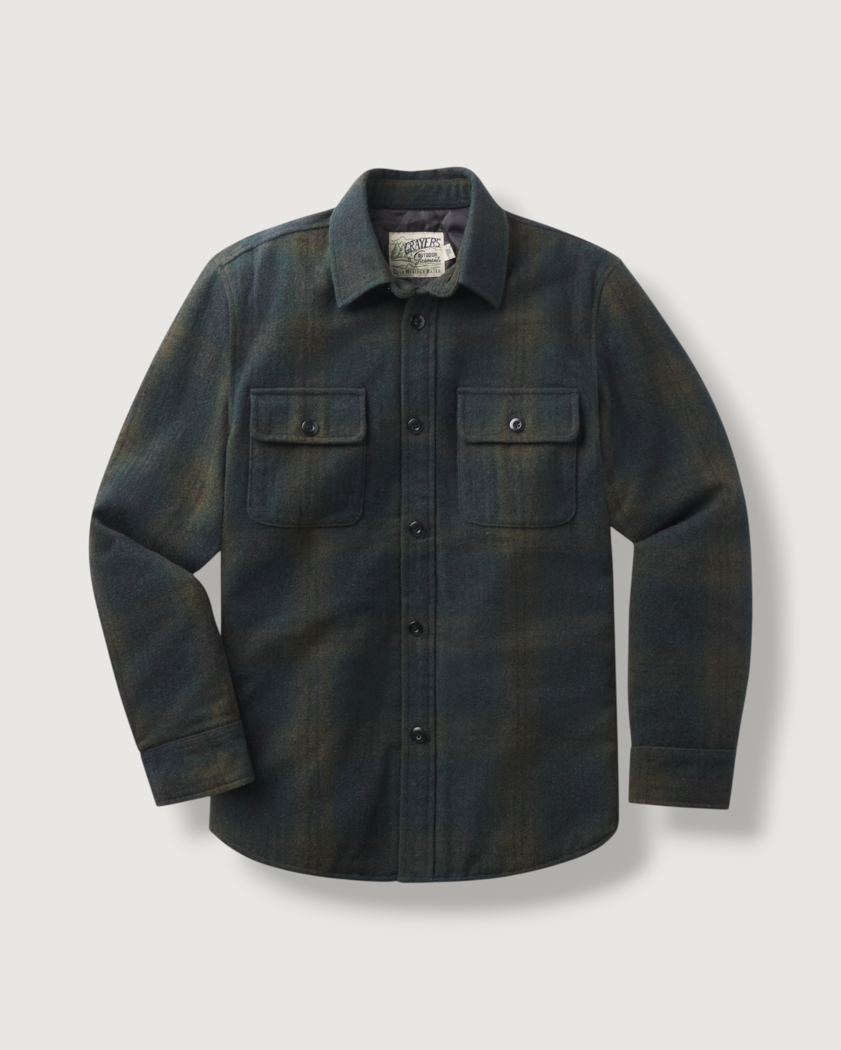 Retro Wool Padded Shirt Jacket - Olive Plaid – Grayers Retro Wool Padded Shirt Jacket - Olive Plaid – Grayers