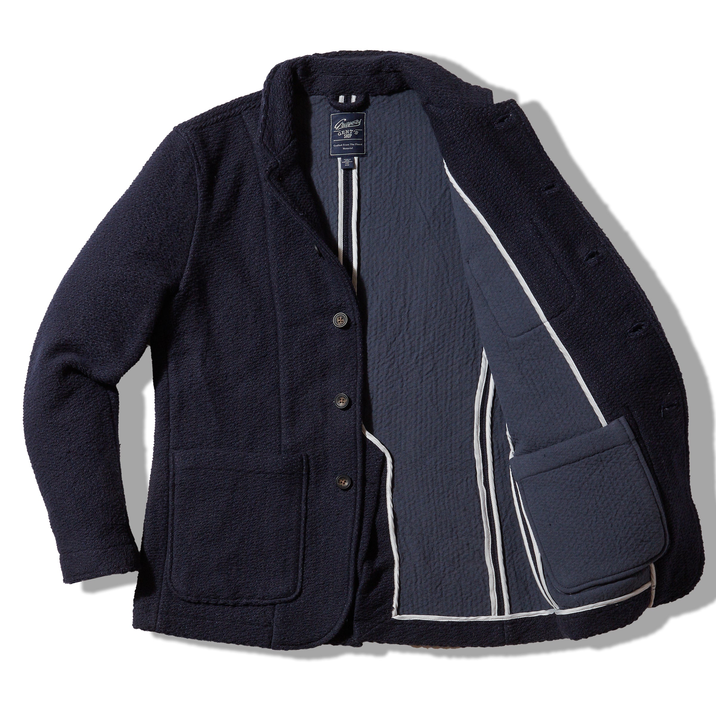 Rope Weave Artisanal Jacket - Navy – Grayers