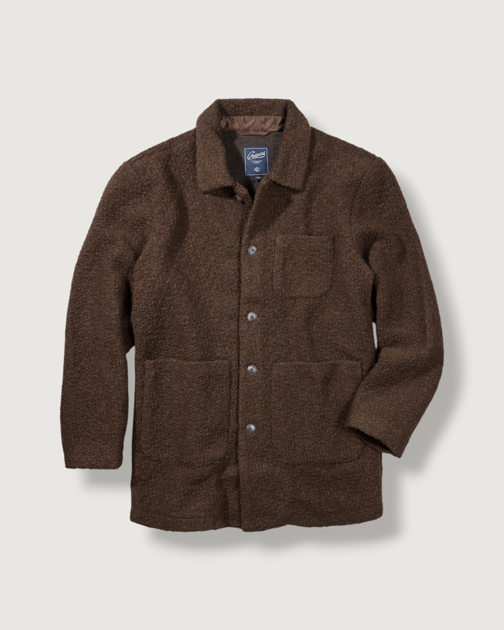 Grayers Wool Boucle Car Coat - Dark Chocolate Grayers Wool Boucle Car Coat - Dark Chocolate
