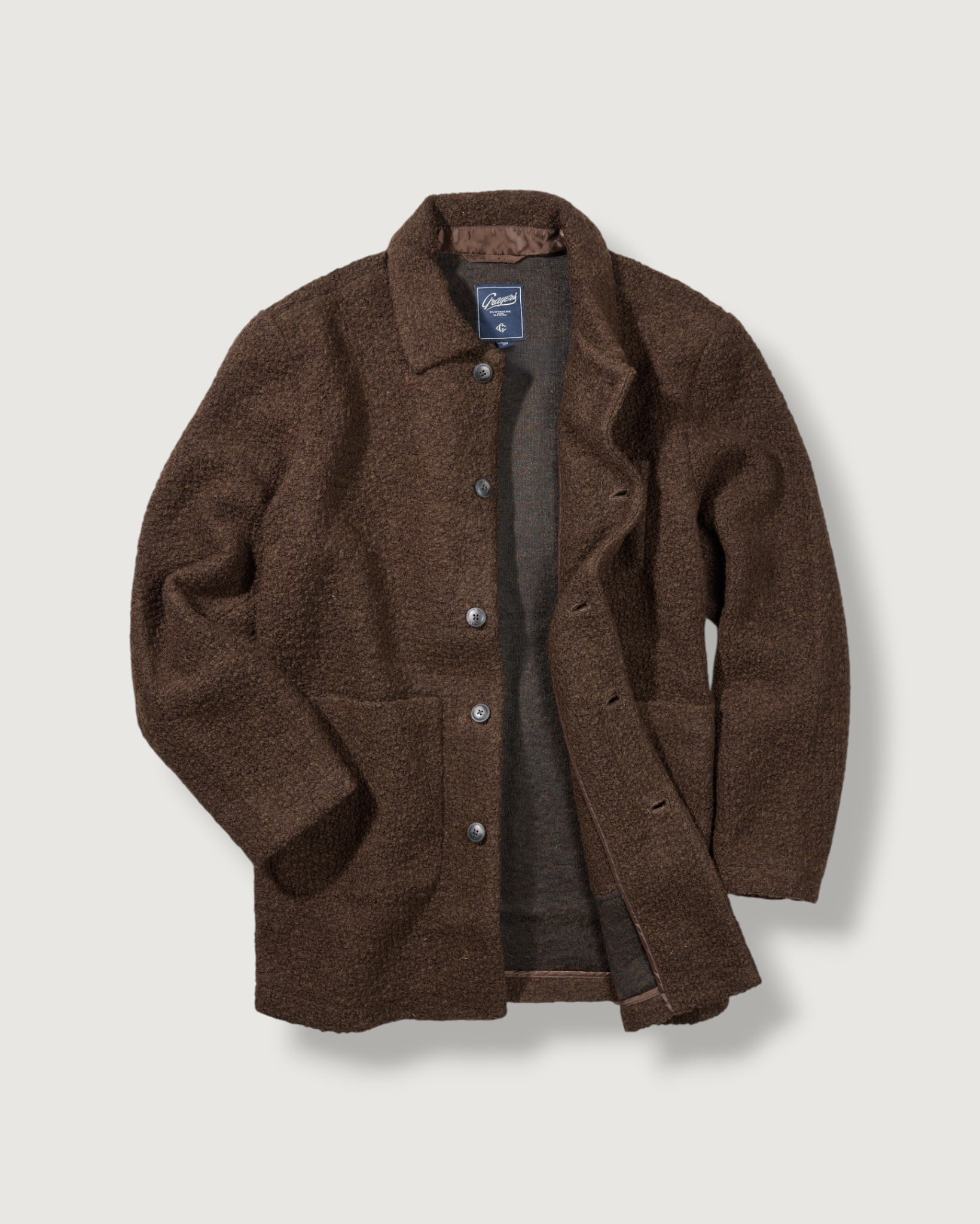 Wool Boucle Car Coat - Dark Chocolate – Grayers Wool Boucle Car Coat - Dark Chocolate – Grayers