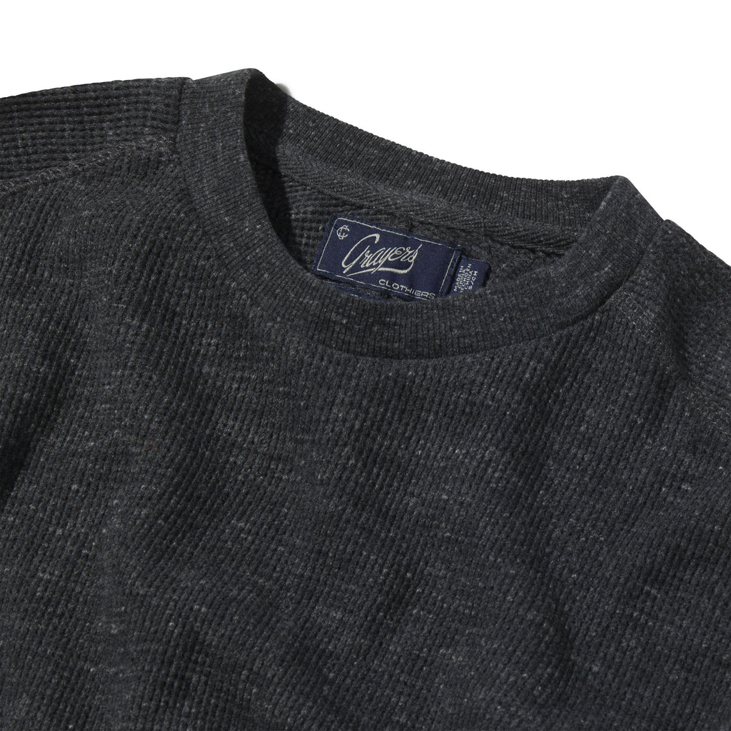 New Spencer Waffle Crew - Charcoal – Grayers