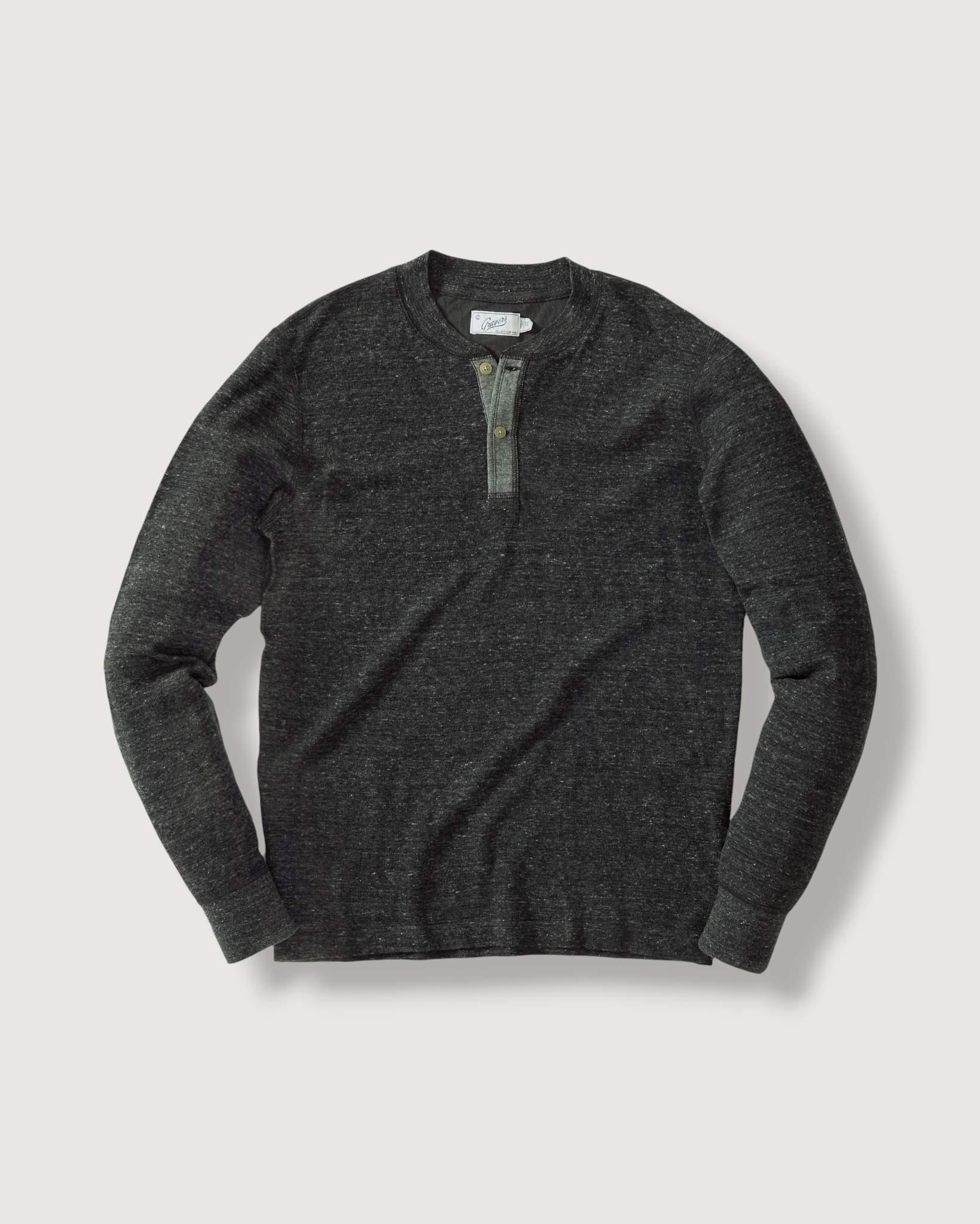 New Windsor Double Cloth Henley - Charcoal Heather – Grayers