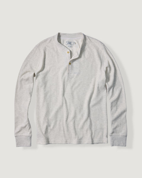 New Windsor Double Cloth Henley - Oatmeal Heather – Grayers