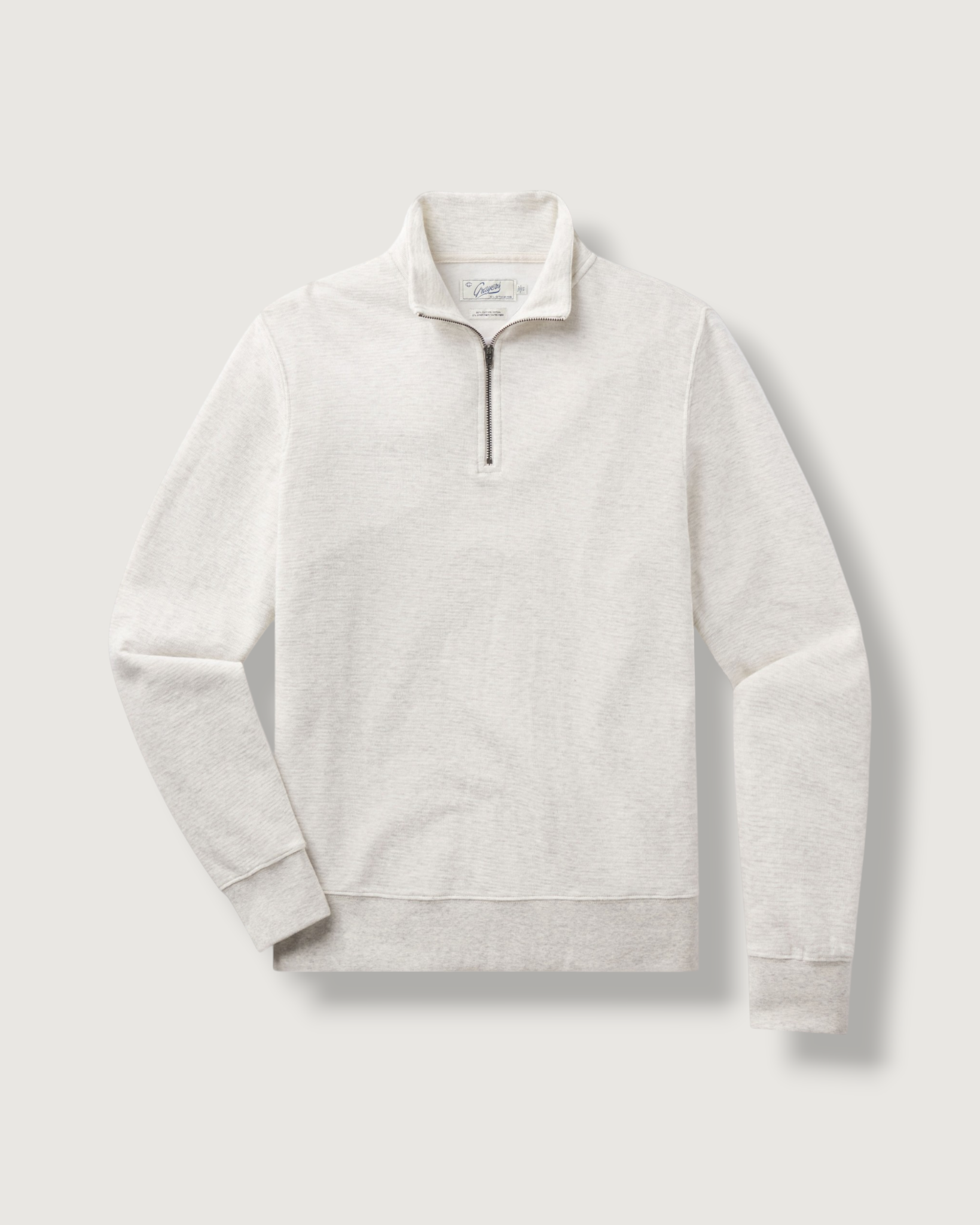 New Windsor Double Cloth 1/4 Zip Mock - Oatmeal Heather – Grayers New Windsor Double Cloth 1/4 Zip Mock - Oatmeal Heather – Grayers