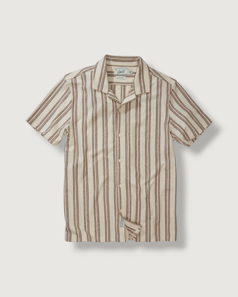 Baja Loopback Camp Shirt - Biscuit Cream Stripe – Grayers
