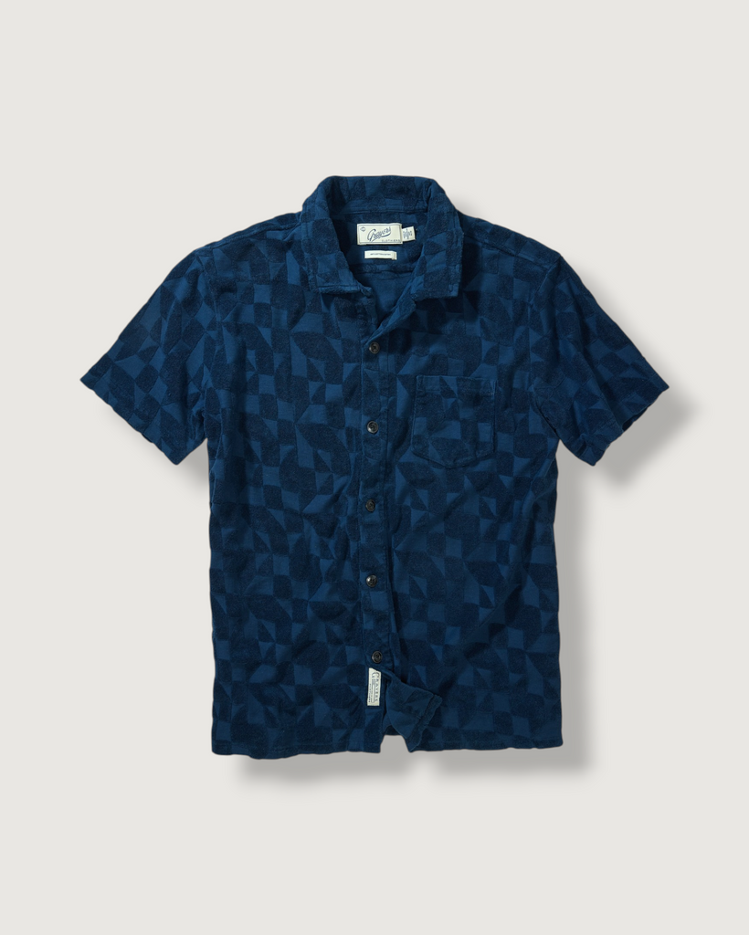 クロノス 2LINE SHORT SHIRTS シャツ ブラウス Luisa Short Sleeve Linen Shirt - Green Paint Print – Universal