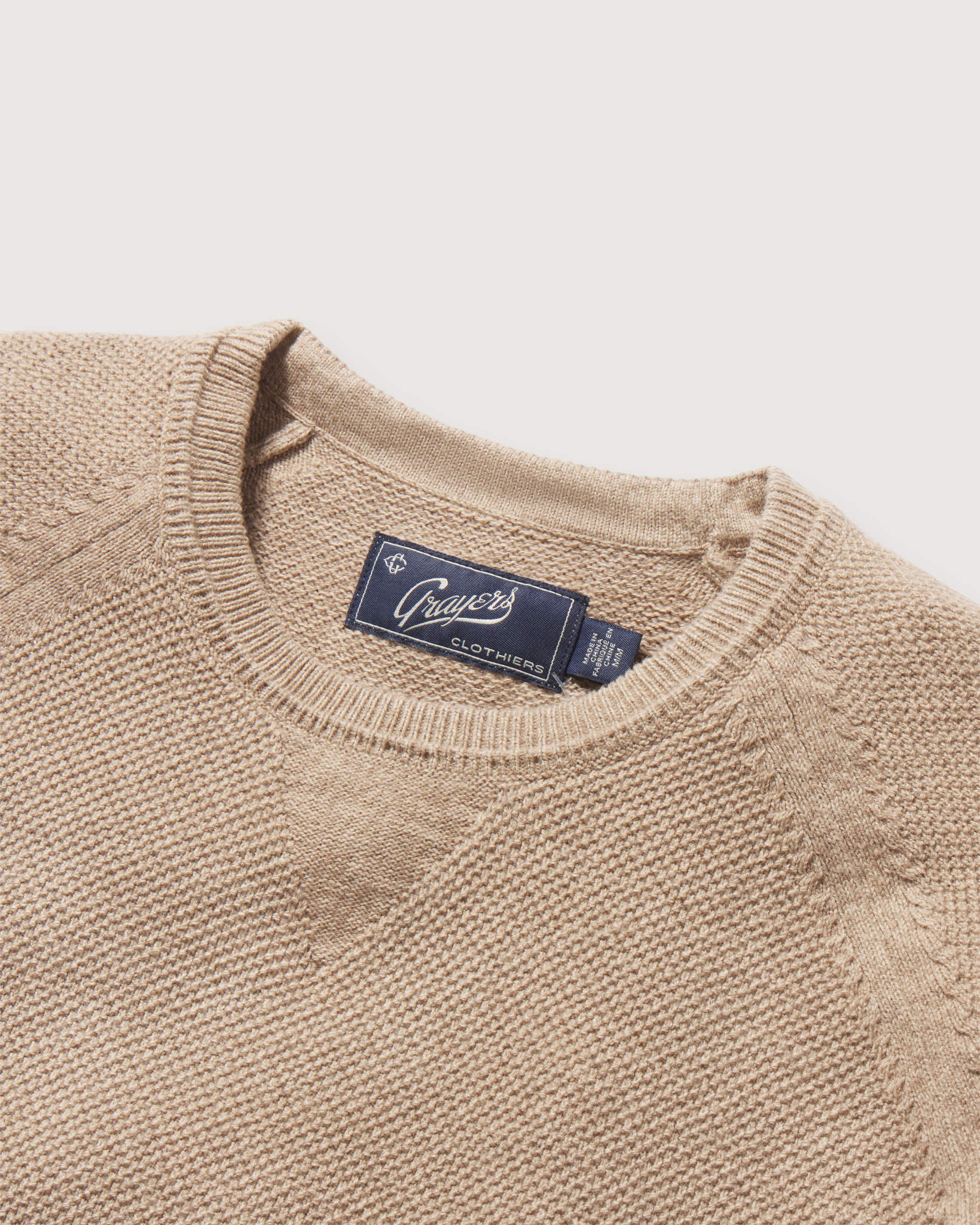 Ernest Cotton Cashmere Crew - Oatmeal – Grayers