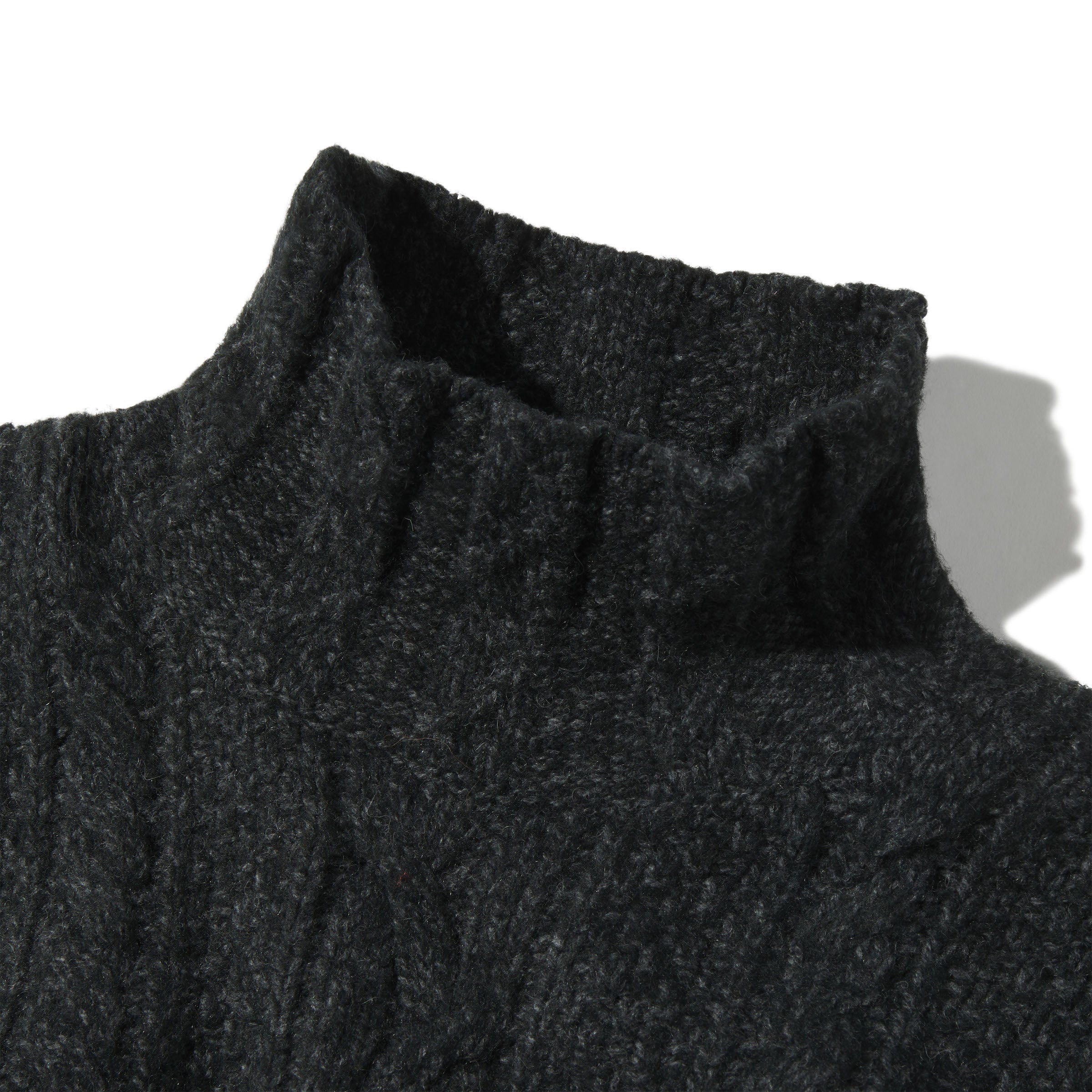 Fisherman Cable Turtleneck - Charcoal Navy Blue – Grayers