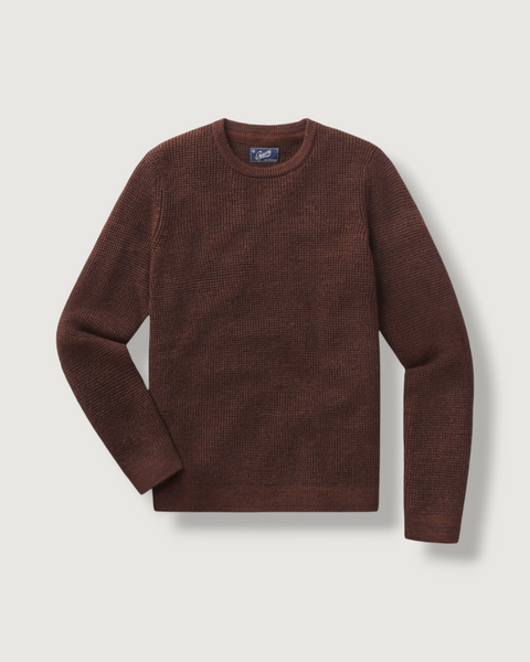 Waffle Stitch Crew Sweater - Brown – Grayers Waffle Stitch Crew Sweater - Brown – Grayers