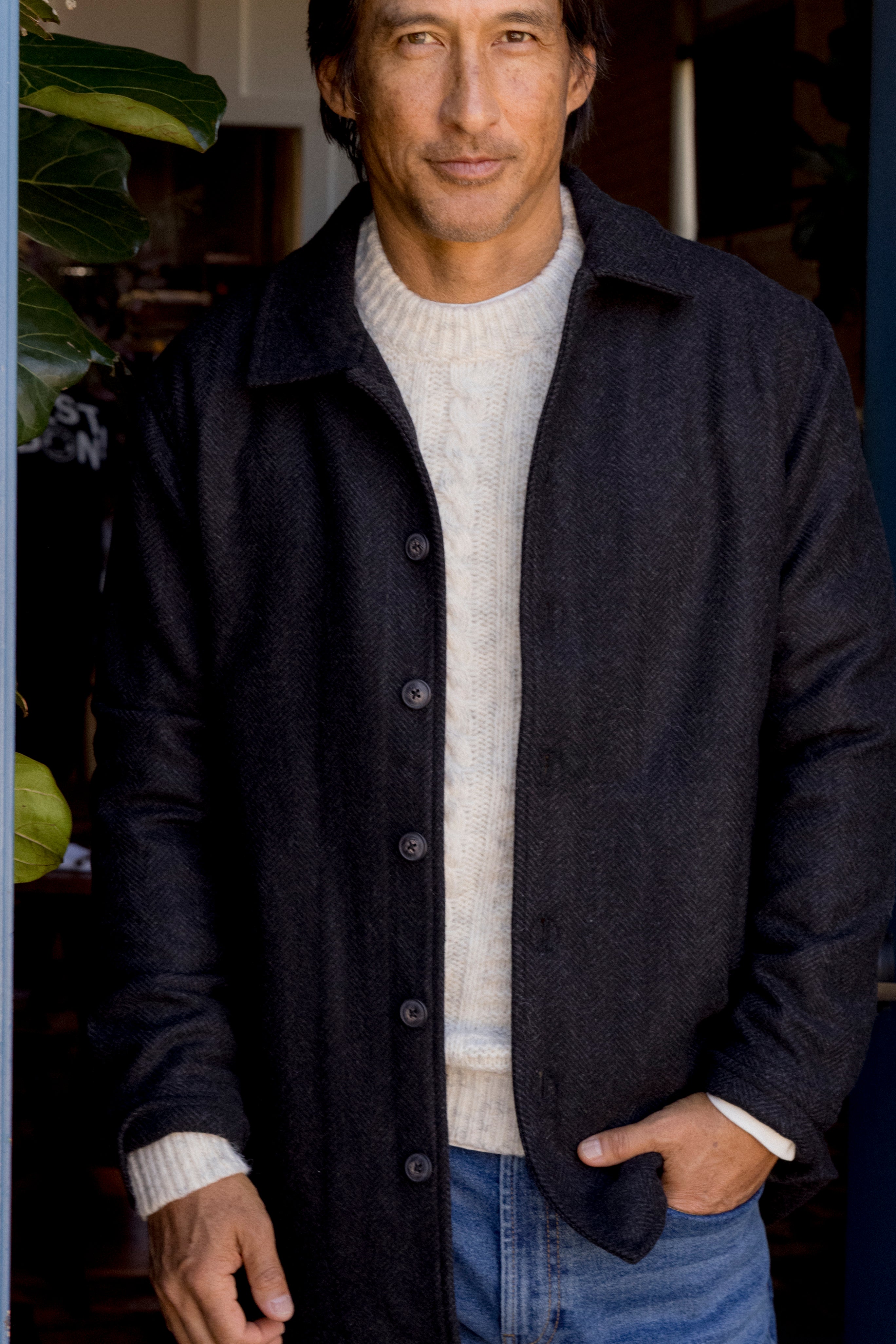 Watson Wool Car Coat Charcoal – Grayers - Main Image