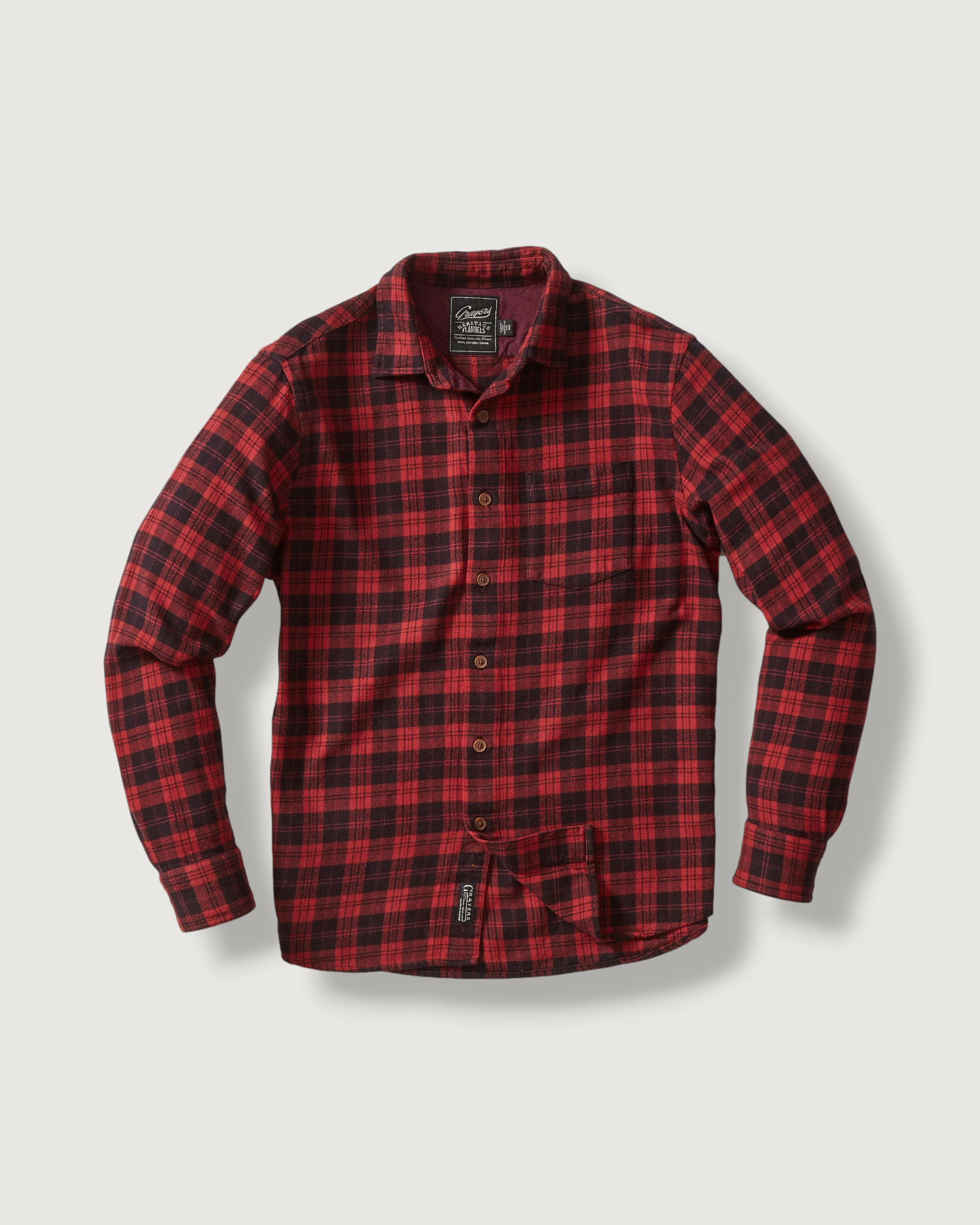 Grayers Carson Heritage Flannel Shirt – Barn Red Plaid