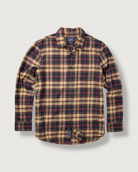 Shady Grove Stretch Flannel Shirt - Navy Red Ecru – Grayers