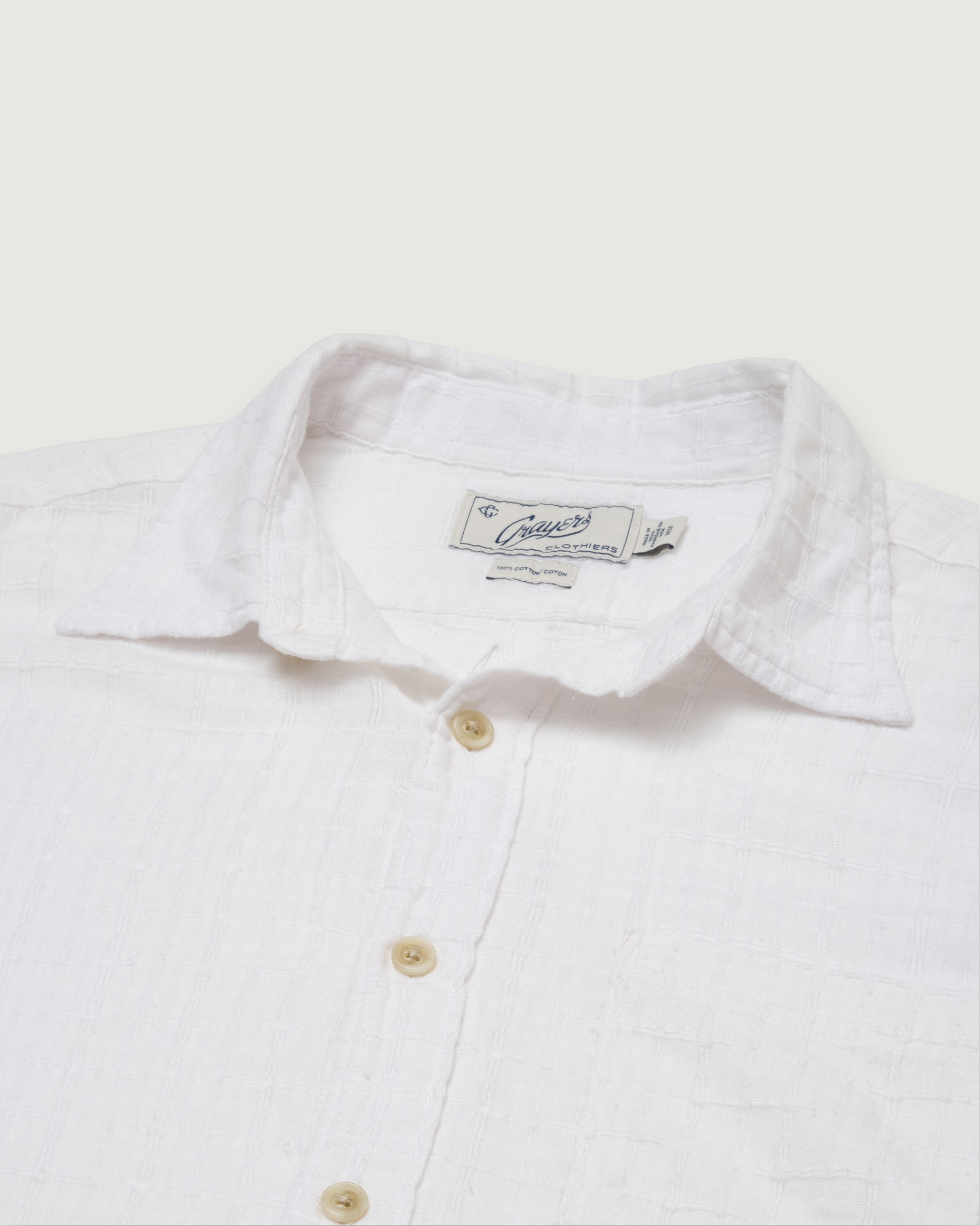 【オフホワイト（15）】CANTY DOSSY SHORT SLEEVE SHIRT SATURDAYS NYC Canty Mesh Short Sleeve Shirt in White | FWRD