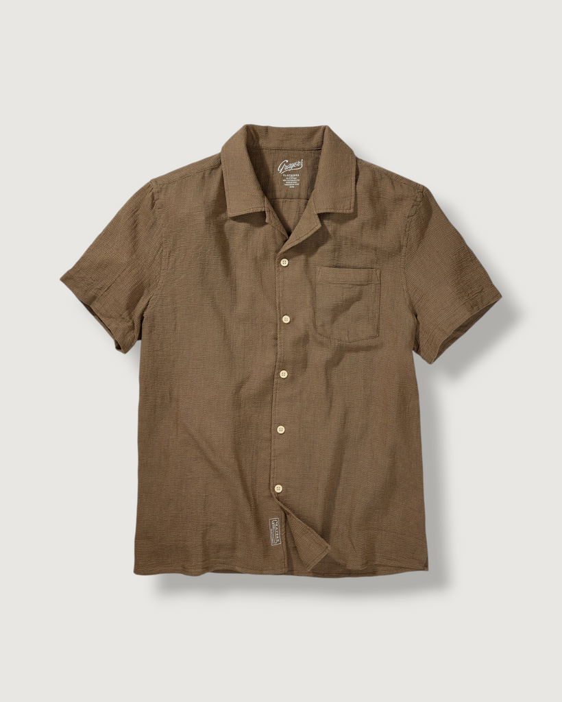Bamboo Dobby Short Sleeve Shirt - White – Grayers