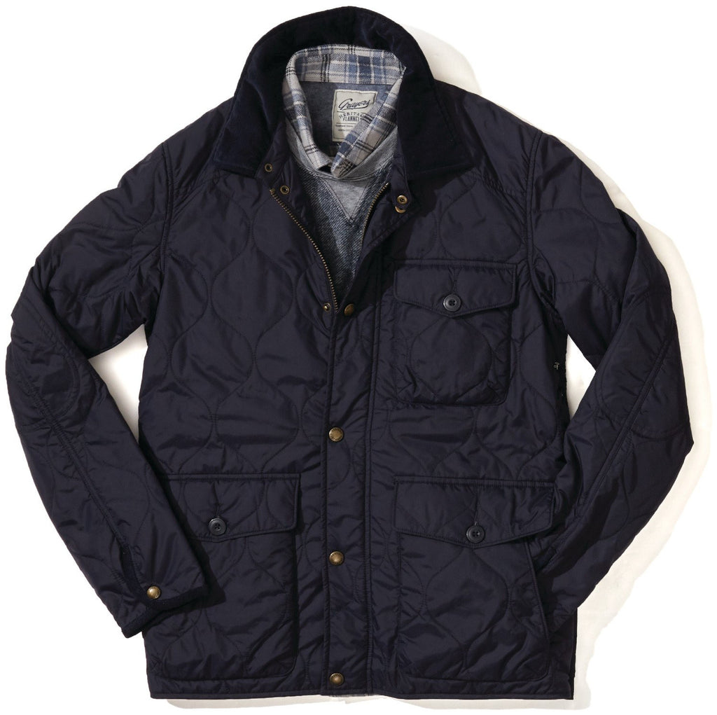 Andrew Lightweight Quilted Jacket - Navy – Grayers