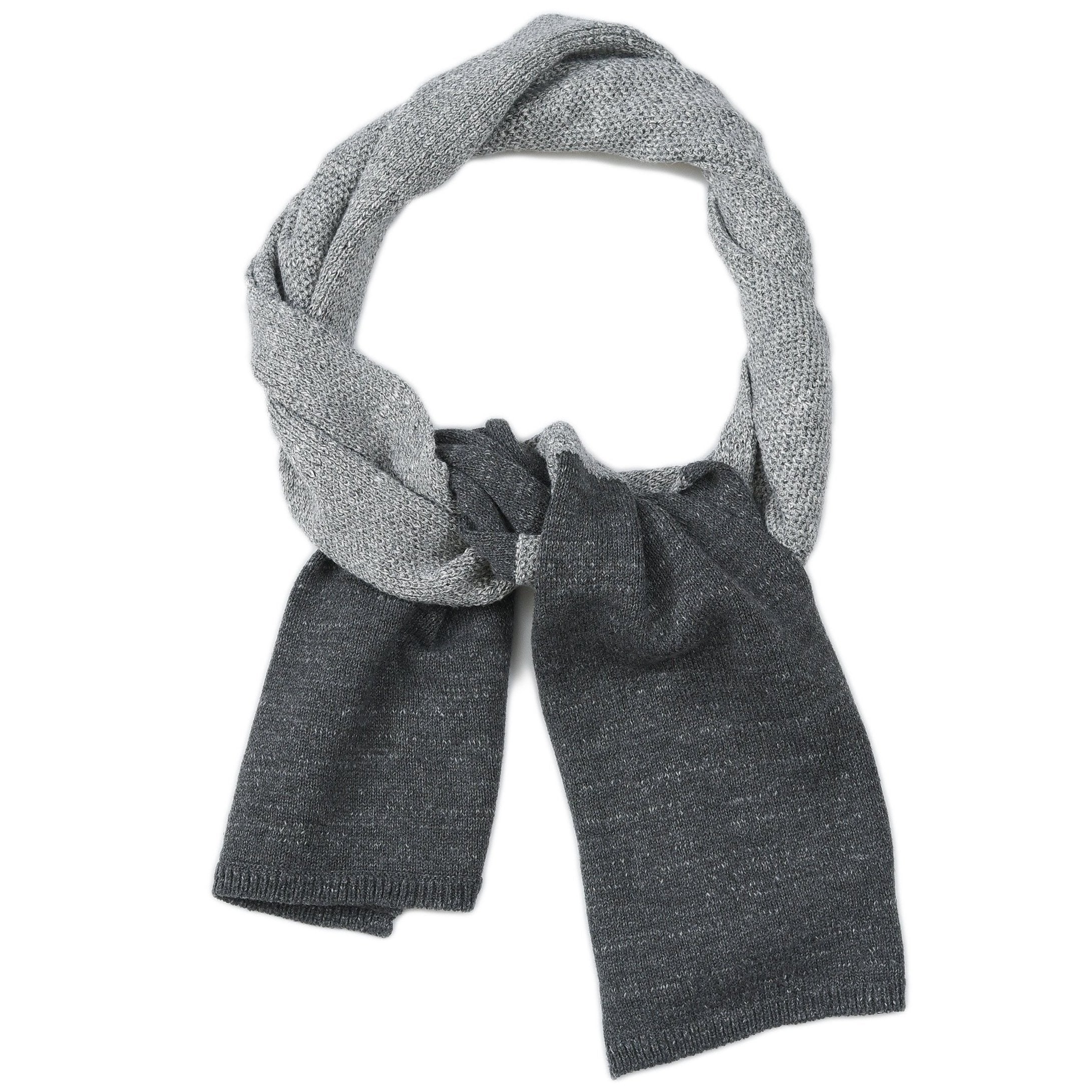 Textured Block Scarf - Gray Heather / Lt Charcoal-Grayers