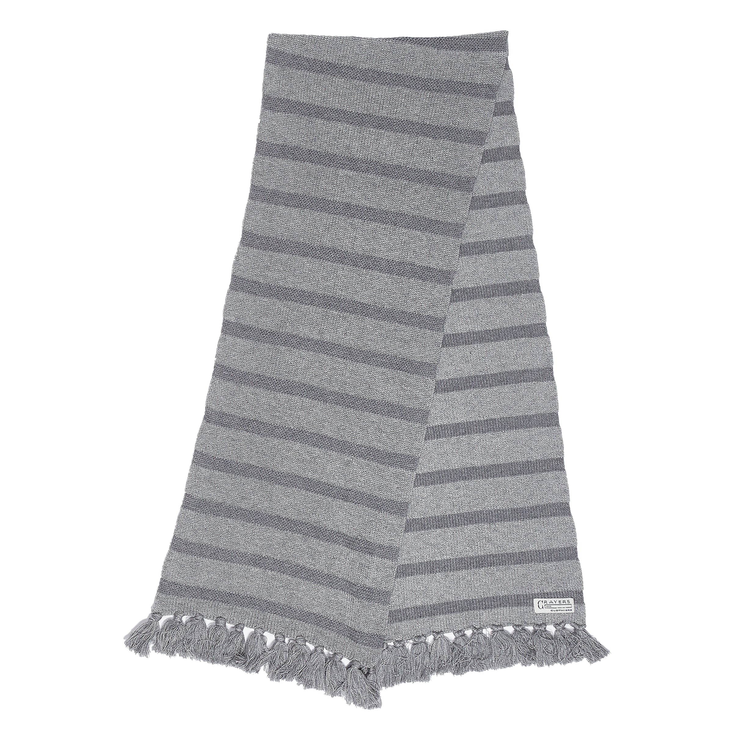 Joseph Textured Stripe Scarf - Gray Stripe-Grayers