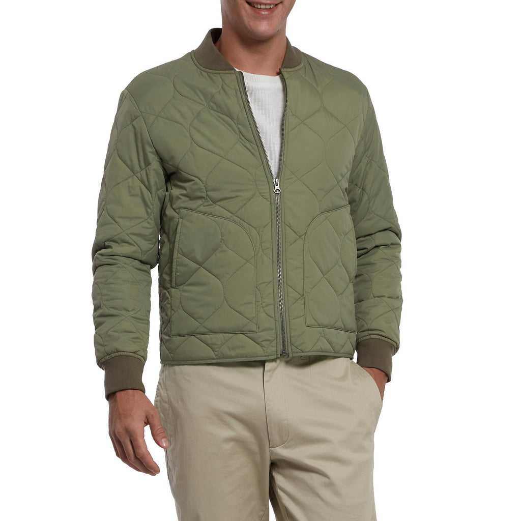 Daines Light Weight Quilted Bomber - Olive-Grayers