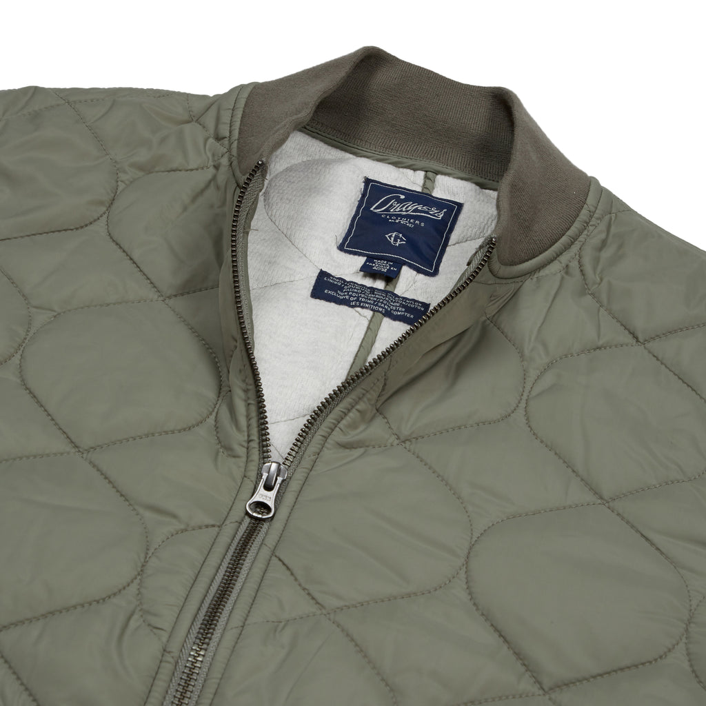 Daines Light Weight Quilted Bomber - Olive-Grayers