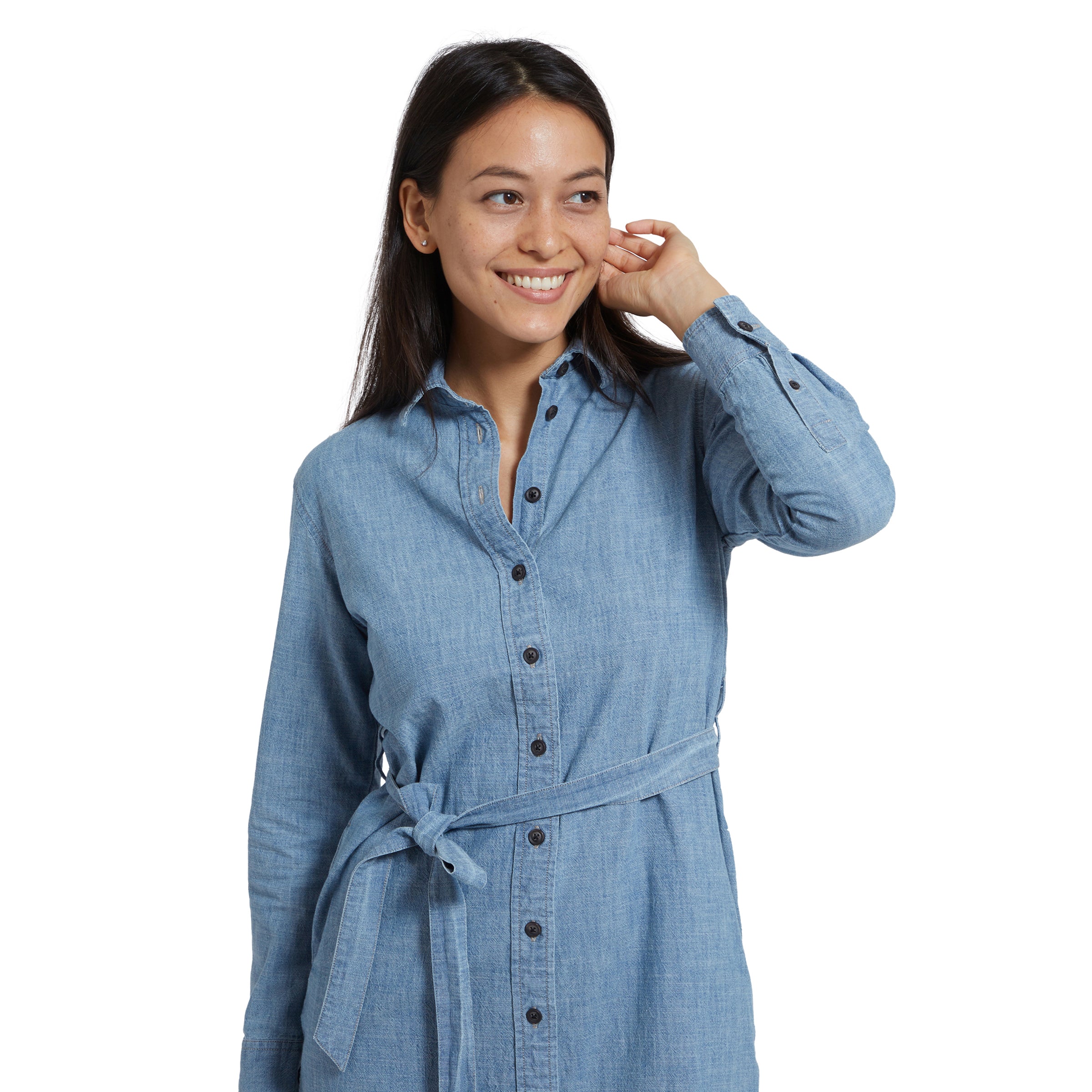 Mimi Chambray Shirt Dress - Light Blue (Final Sale) Mimi Chambray Shirt Dress - Light Blue (Final Sale)