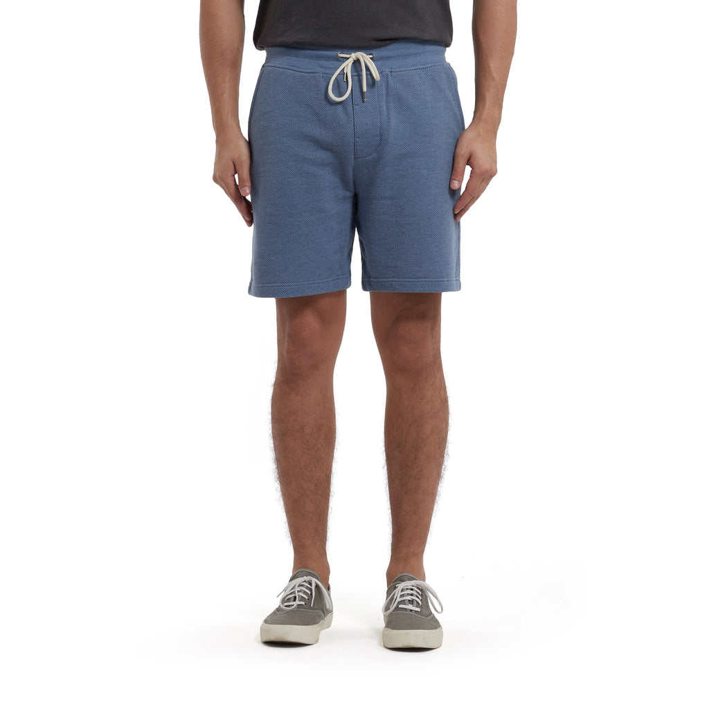 Montague Terry Twill Drawcord Shorts 8" - Blue Heather-Grayers