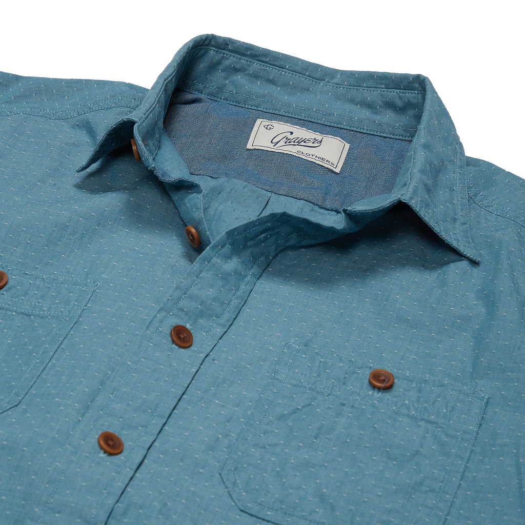 Townsend Dobby Short Sleeve Shirt - Storm Blue Whisper-Grayers