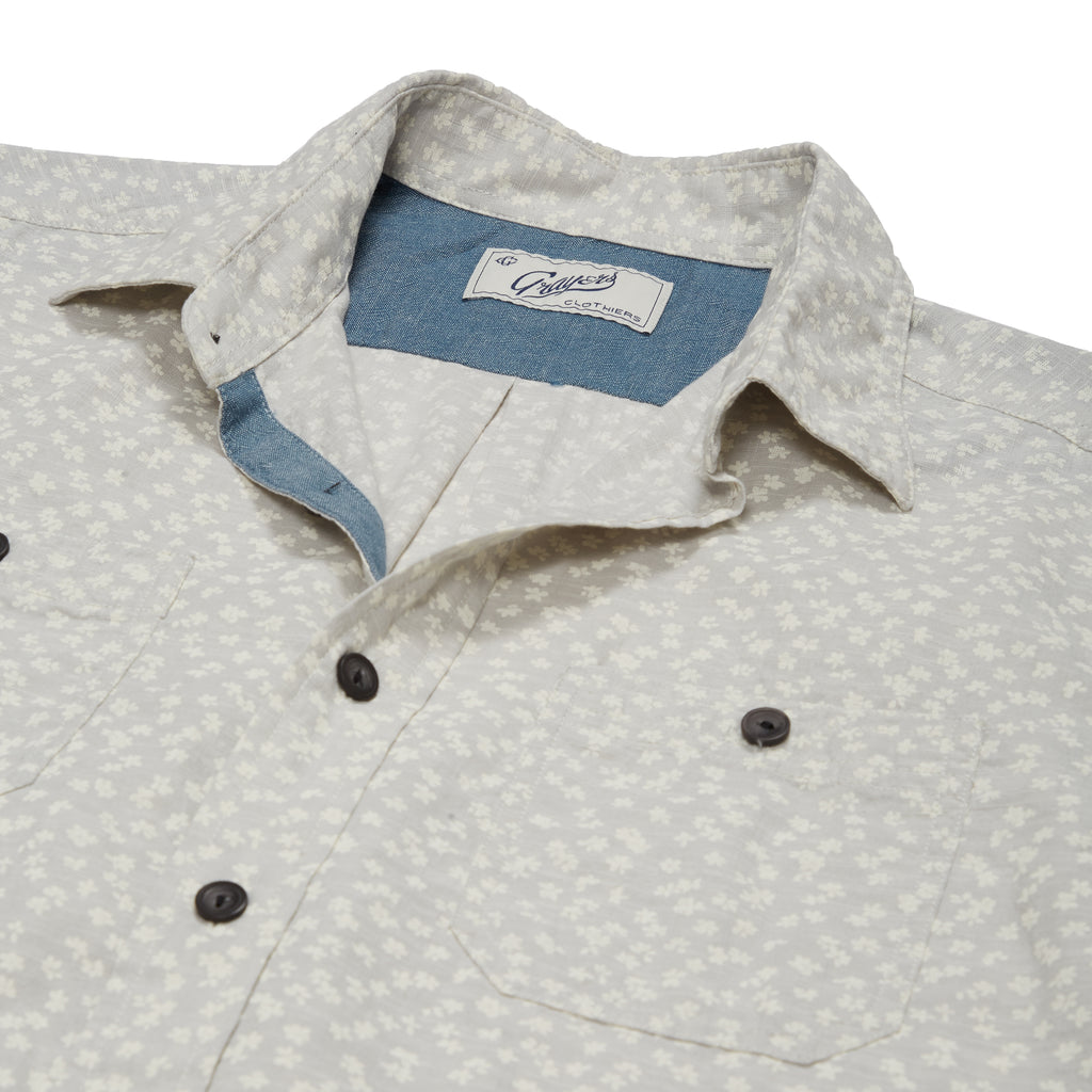 Drayton Printed Chambray Shirt - Micro Chip Print-Grayers