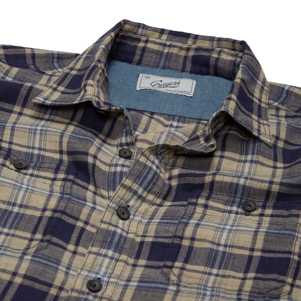 Wooton Power Loom Twill Long Sleeve Shirt - Blue Depth/Humus-Grayers