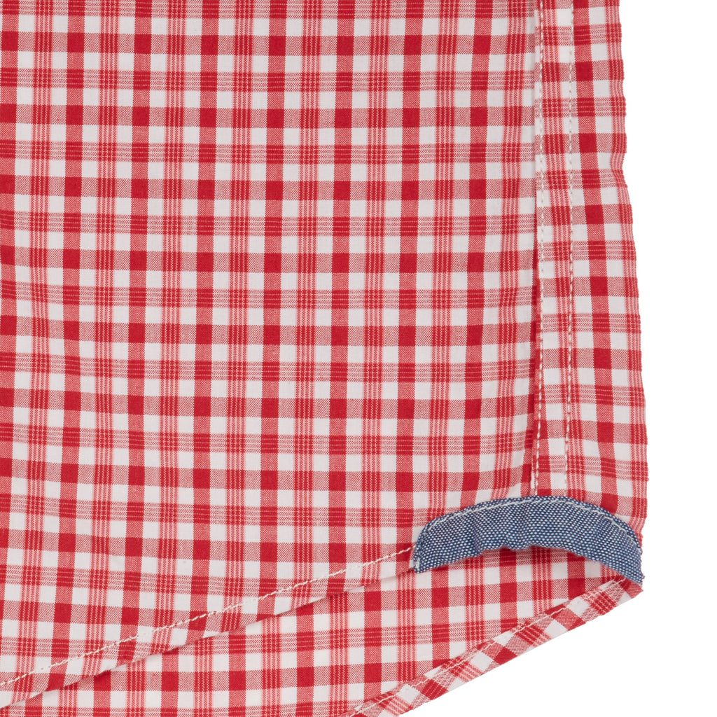Stuart Tinted Poplin Gingham Shirt - Red-Grayers